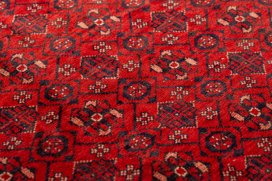 アフガニスタン産 1980年代 トルクメンラグ】トライバルラグ-手織り