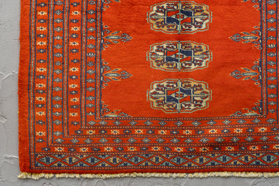 パキスタン産 1980年代 パキスタンラグ】手織り絨毯-アンティークラグ