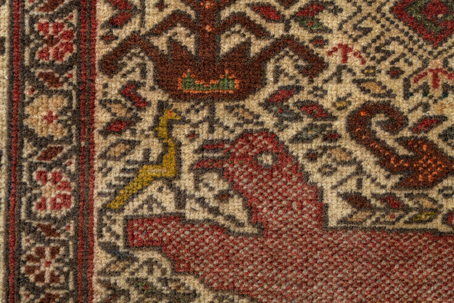 アフガニスタン産 1980年代 トライバルラグ】バルーチラグ-手織り絨毯