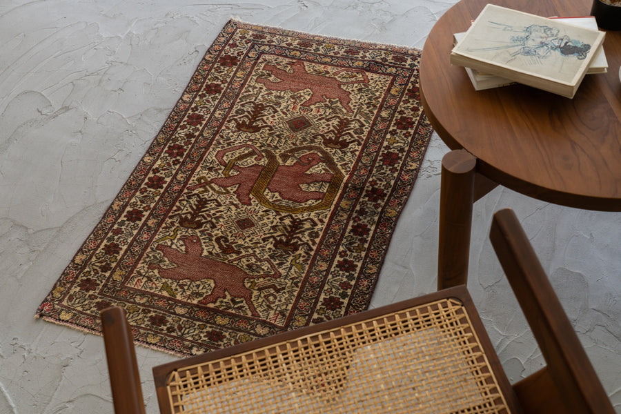 アフガニスタン産 1980年代 トライバルラグ】バルーチラグ-手織り絨毯