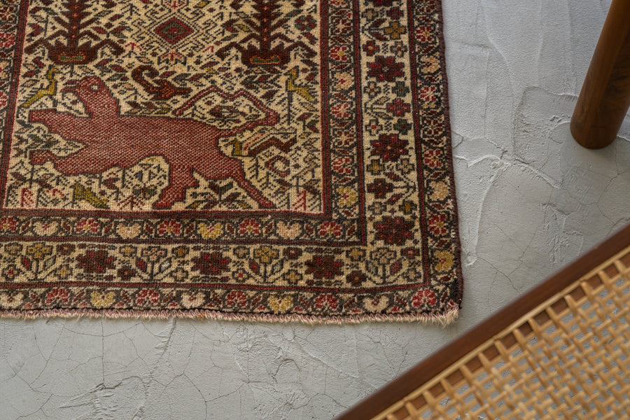 アフガニスタン産 1980年代 トライバルラグ】バルーチラグ-手織り絨毯