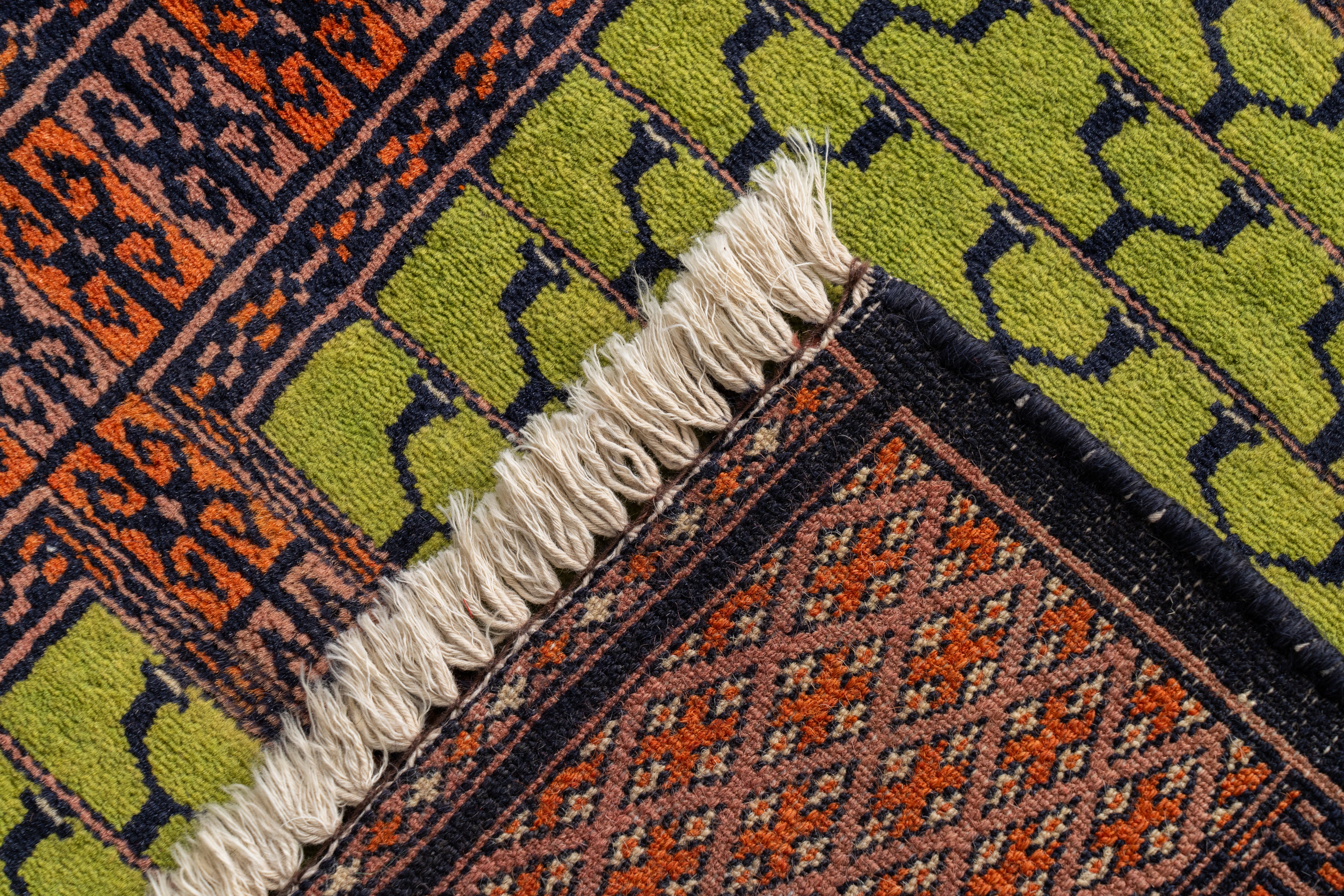 パキスタン産 1980年代 パキスタンラグ】手織り絨毯-アンティークラグ