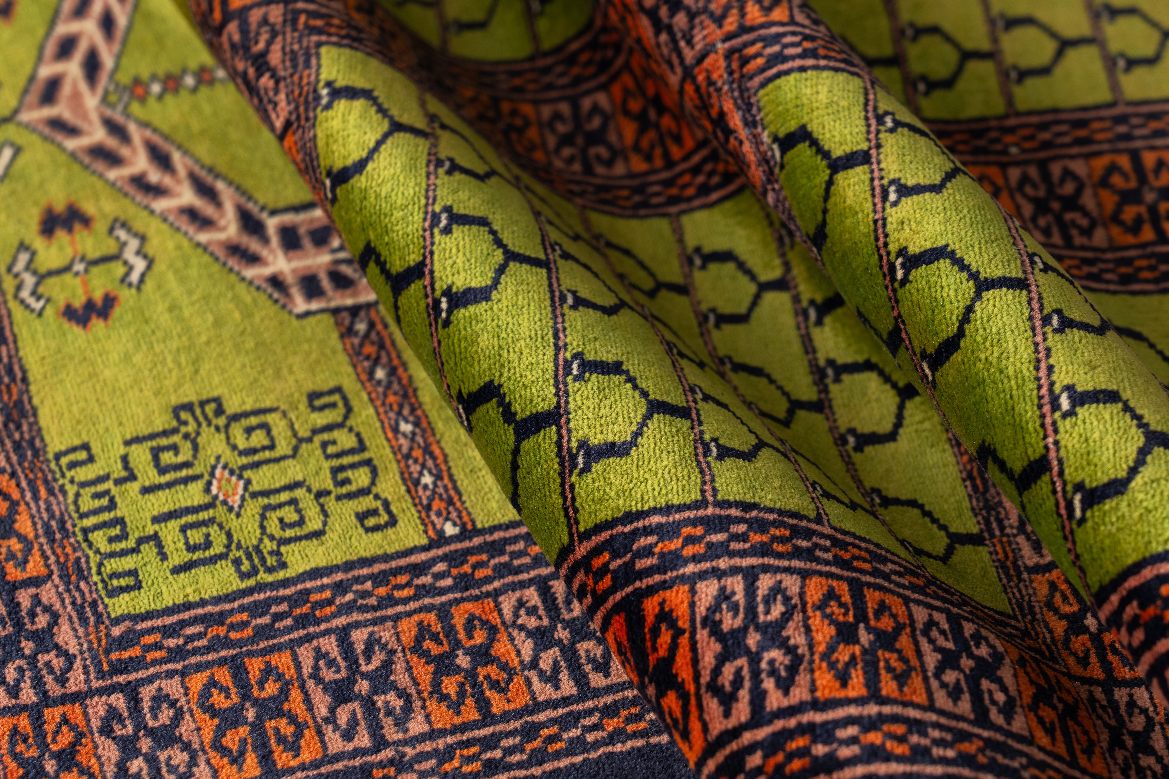 パキスタン産 1980年代 パキスタンラグ】手織り絨毯-アンティークラグ