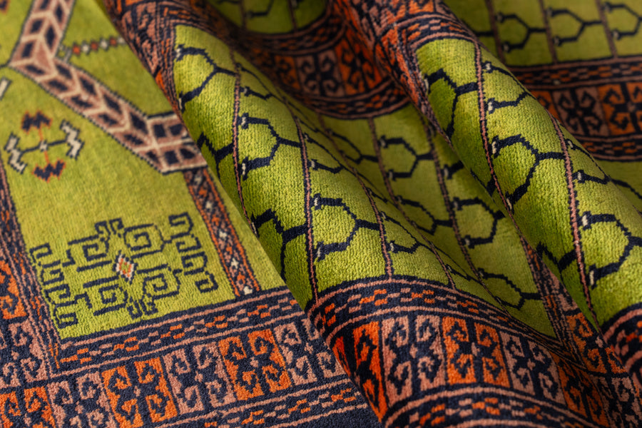 パキスタン産 1980年代 パキスタンラグ】手織り絨毯-アンティークラグ