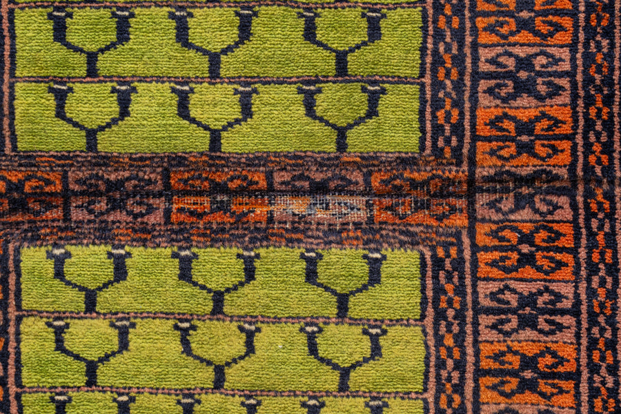 パキスタン産 1980年代 パキスタンラグ】手織り絨毯-アンティークラグ