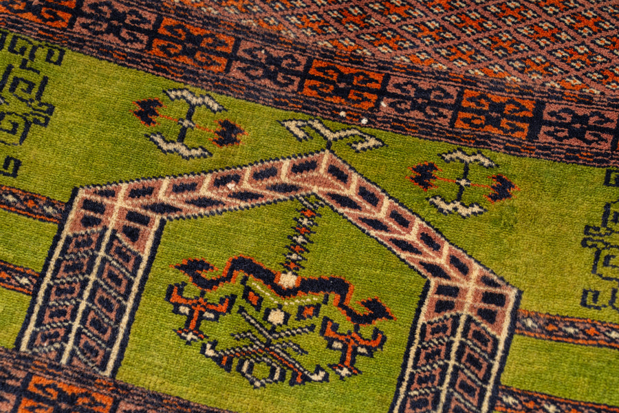 パキスタン産 1980年代 パキスタンラグ】手織り絨毯-アンティークラグ