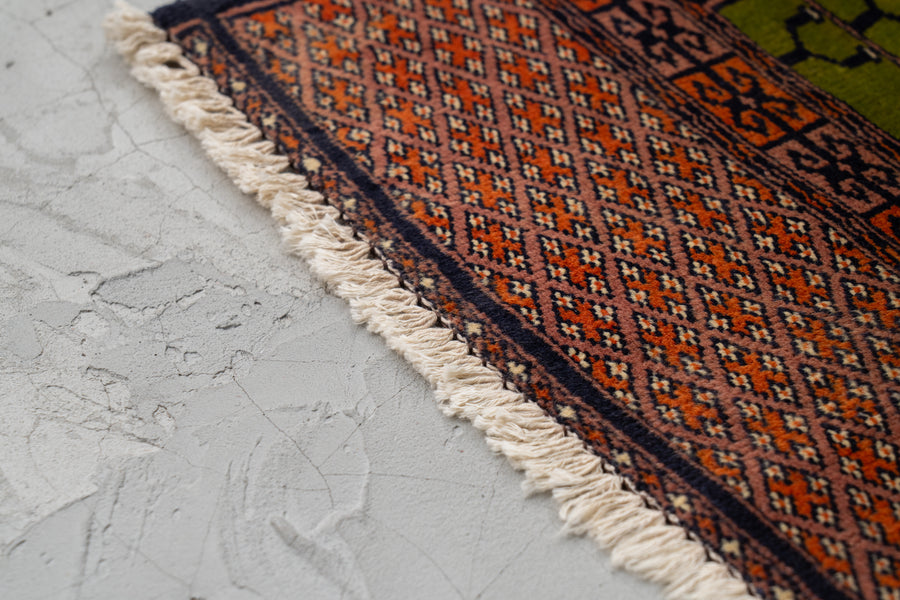 パキスタン産 1980年代 パキスタンラグ】手織り絨毯-アンティークラグ