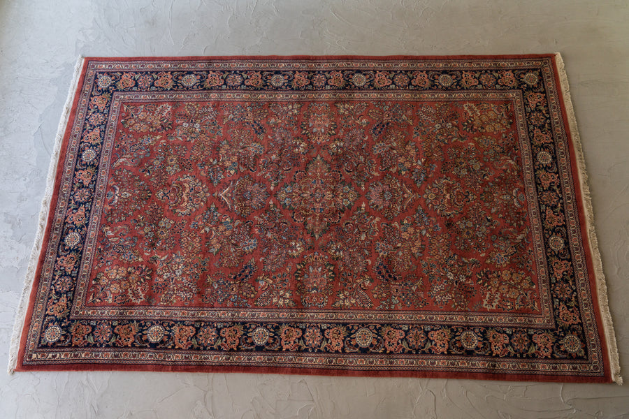 インド産 1990年代 ギャッベ】手織り絨毯-アンティークラグ-オールド