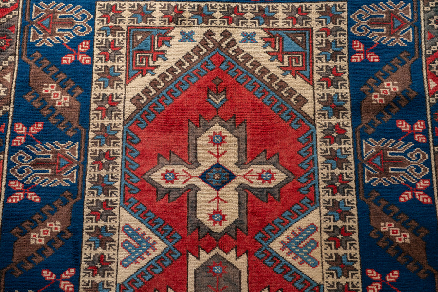 トルコ産 1980年代 トルコラグ】手織り絨毯-アンティークラグ-オールド