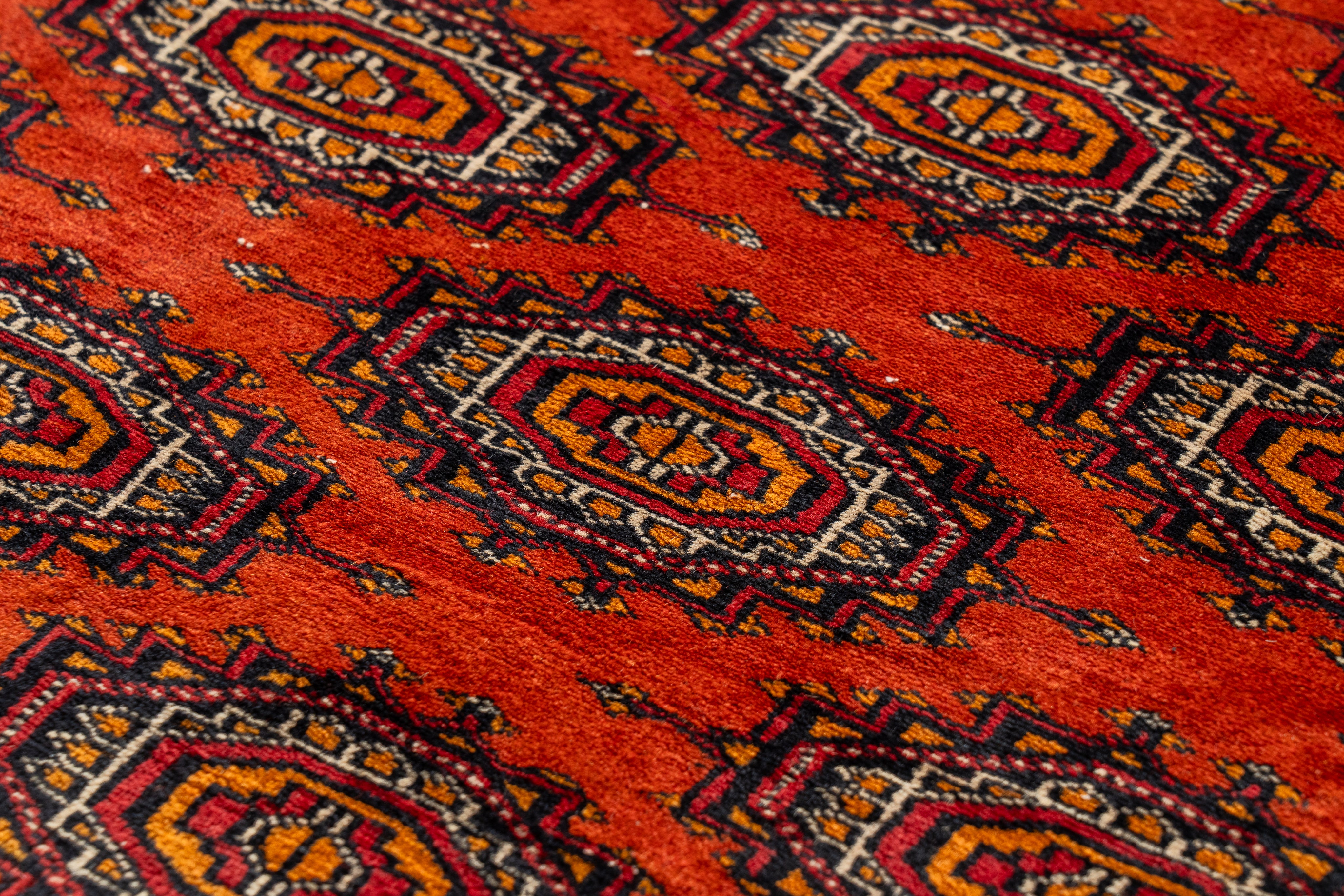 パキスタン産 1980年代 パキスタンラグ】手織り絨毯-アンティークラグ