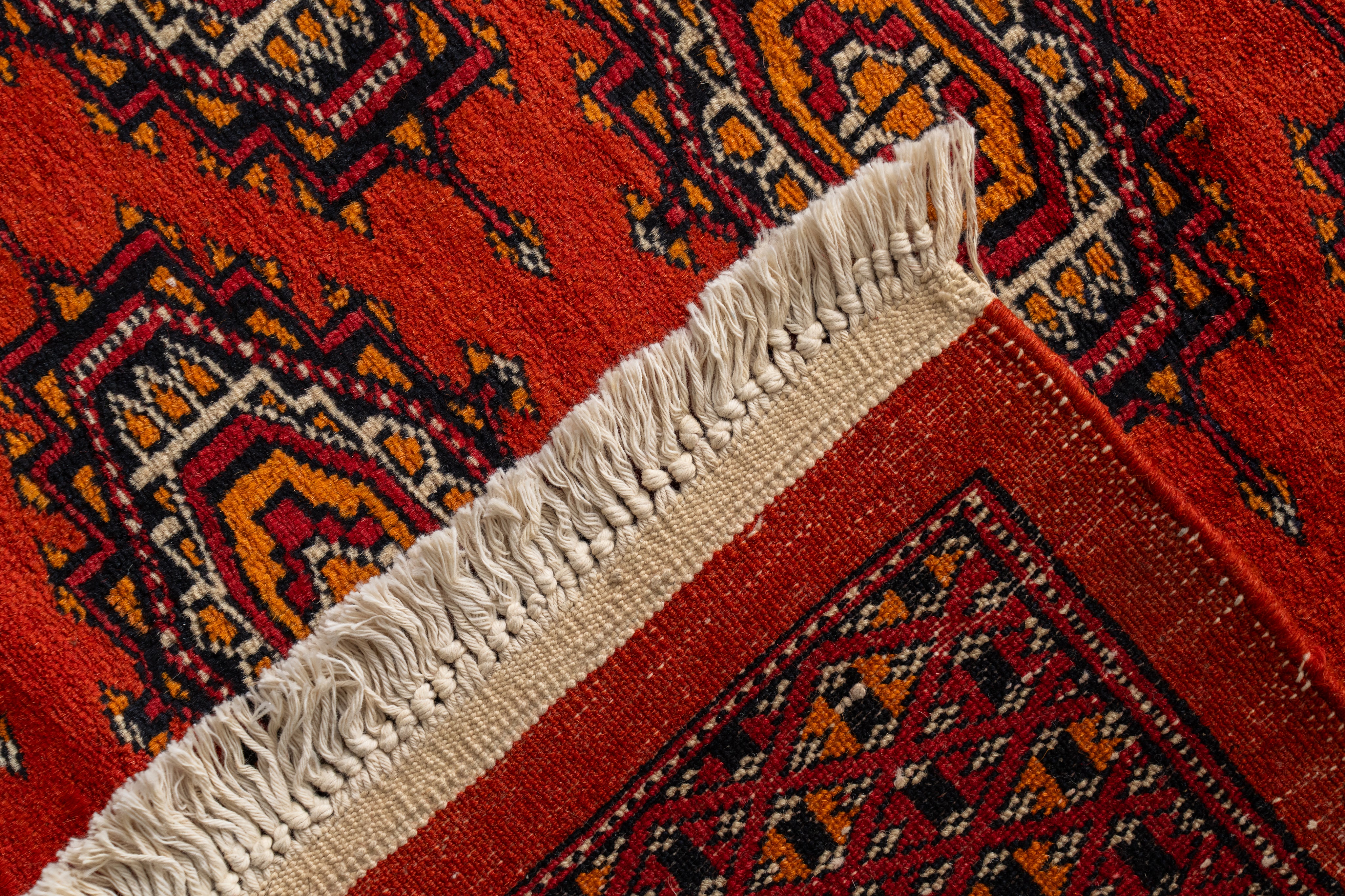 パキスタン産 1980年代 パキスタンラグ】手織り絨毯-アンティークラグ