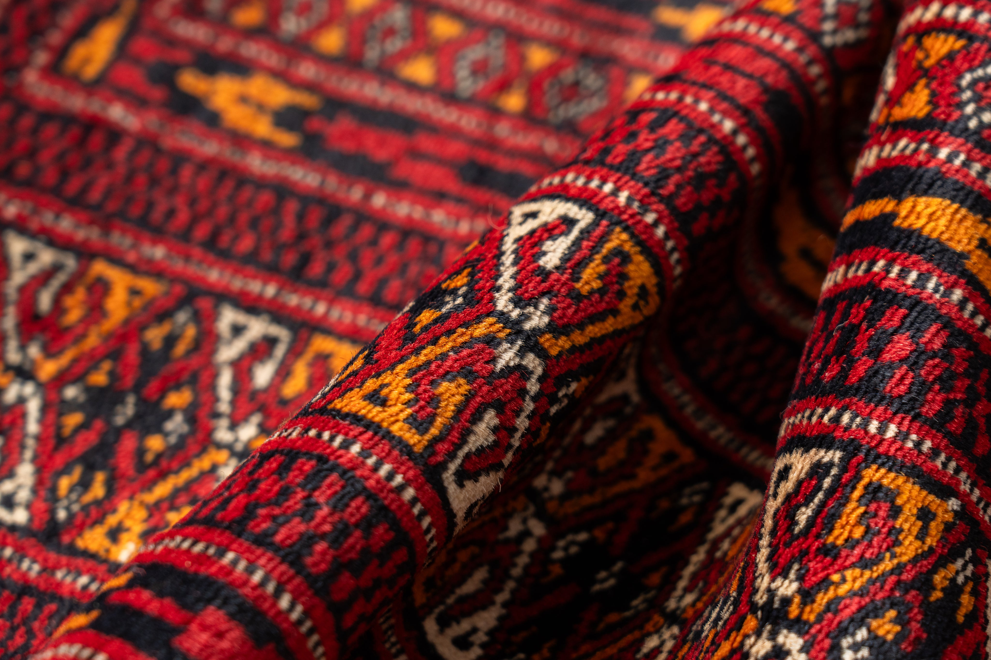 パキスタン産 1980年代 パキスタンラグ】手織り絨毯-アンティークラグ