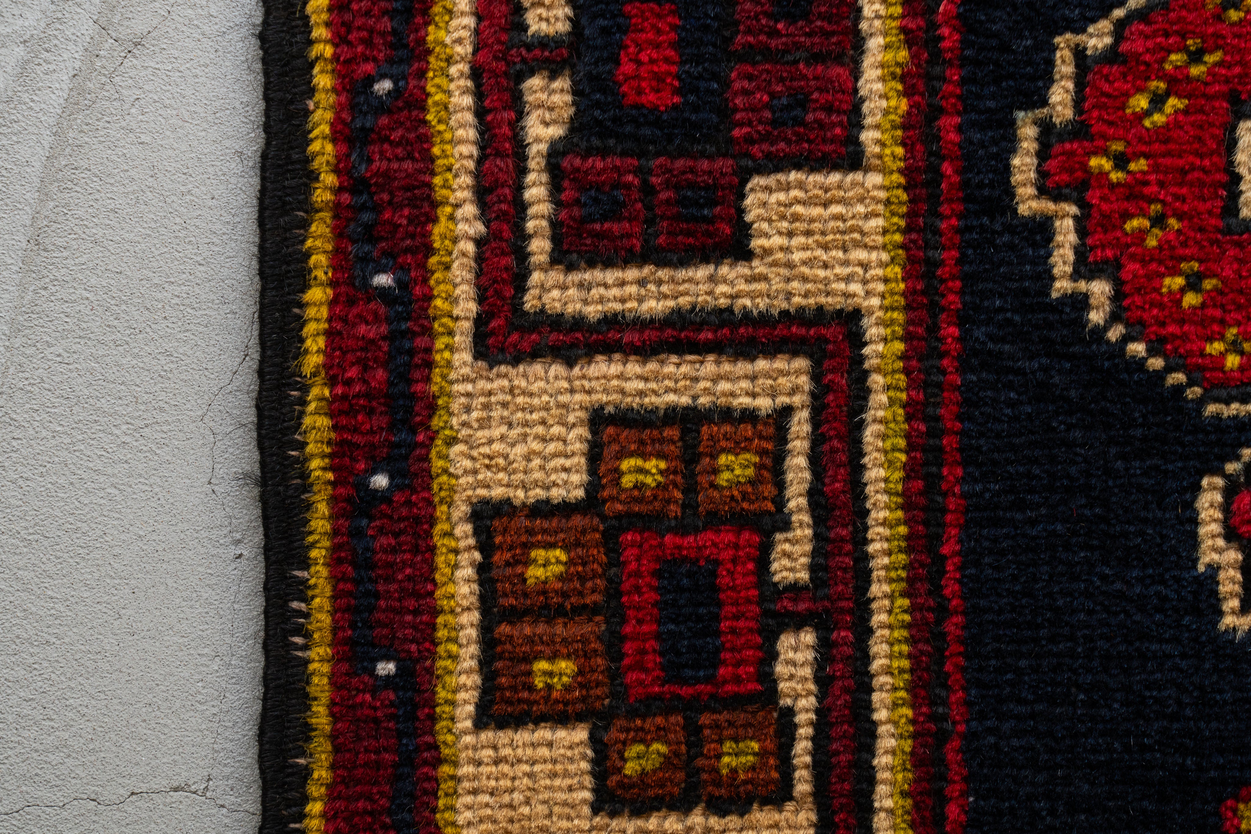 トルコ産 1980年代 トルコラグ】手織り絨毯-アンティークラグ-オールド