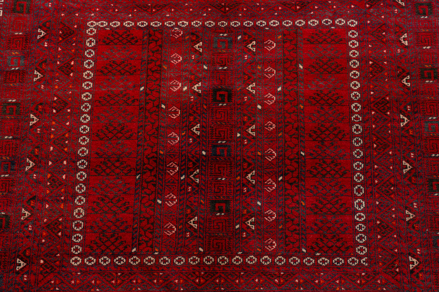 アフガニスタン産 1980年代 トルクメンラグ】トライバルラグ-手織り