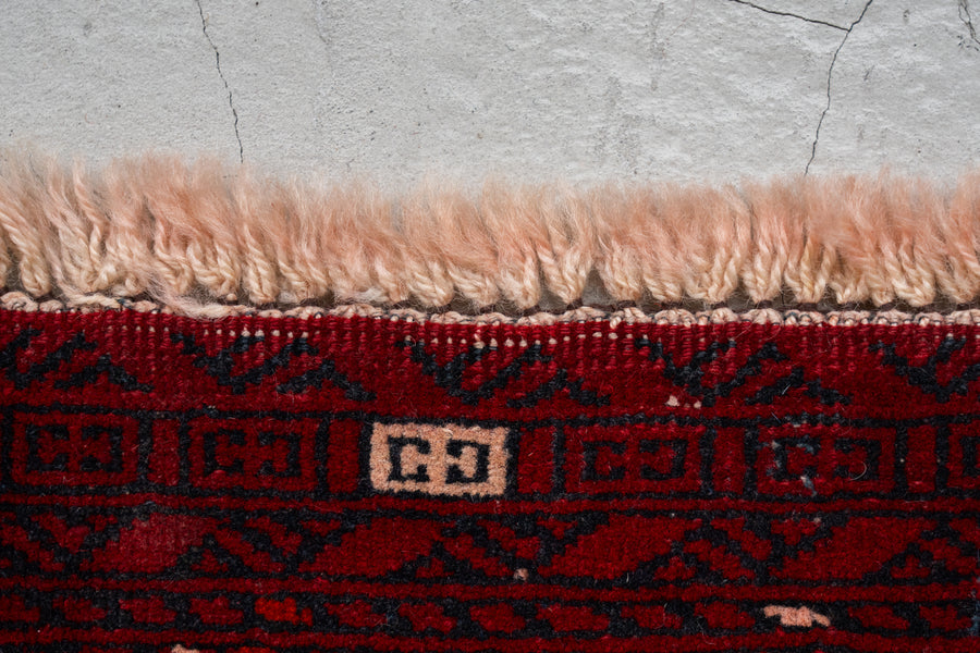 アフガニスタン産 1980年代 トルクメンラグ】トライバルラグ-手織り