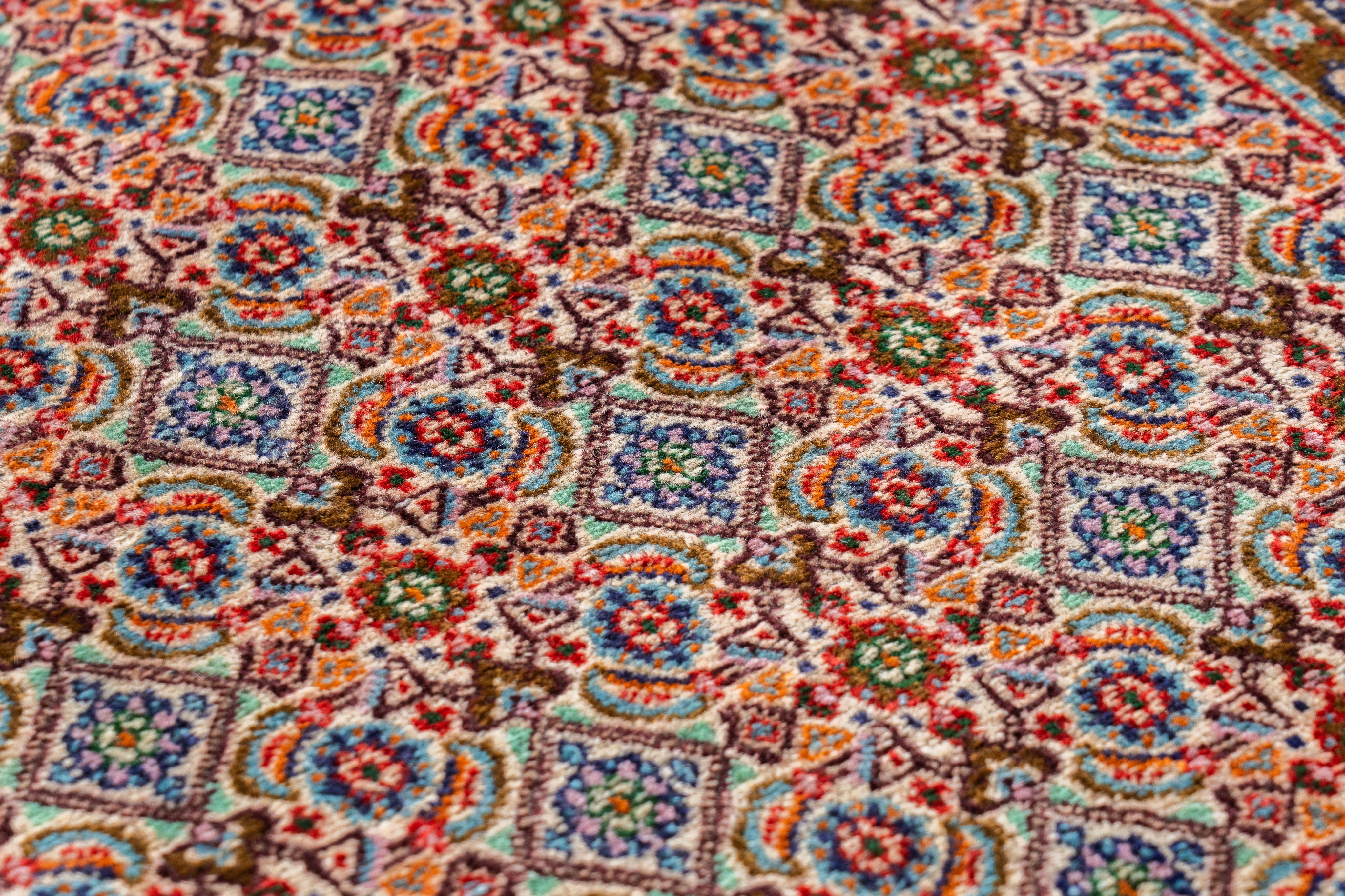 イラン産 1980年代 ペルシャ絨毯】手織り絨毯-アンティークラグ