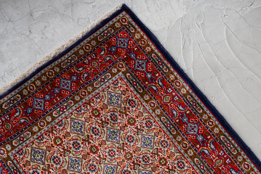 イラン産 1980年代 ペルシャ絨毯】手織り絨毯-アンティークラグ