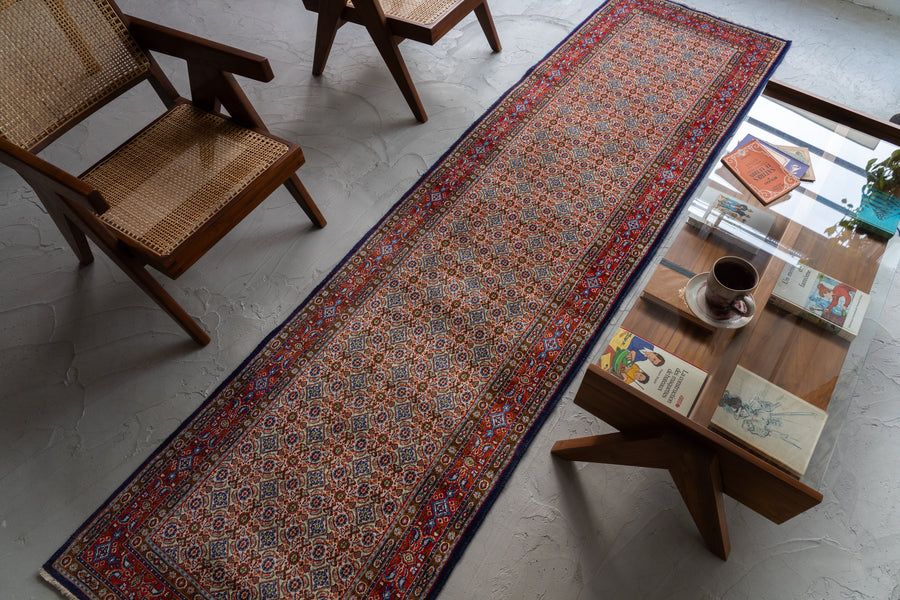 イラン産 1980年代 ペルシャ絨毯】手織り絨毯-アンティークラグ