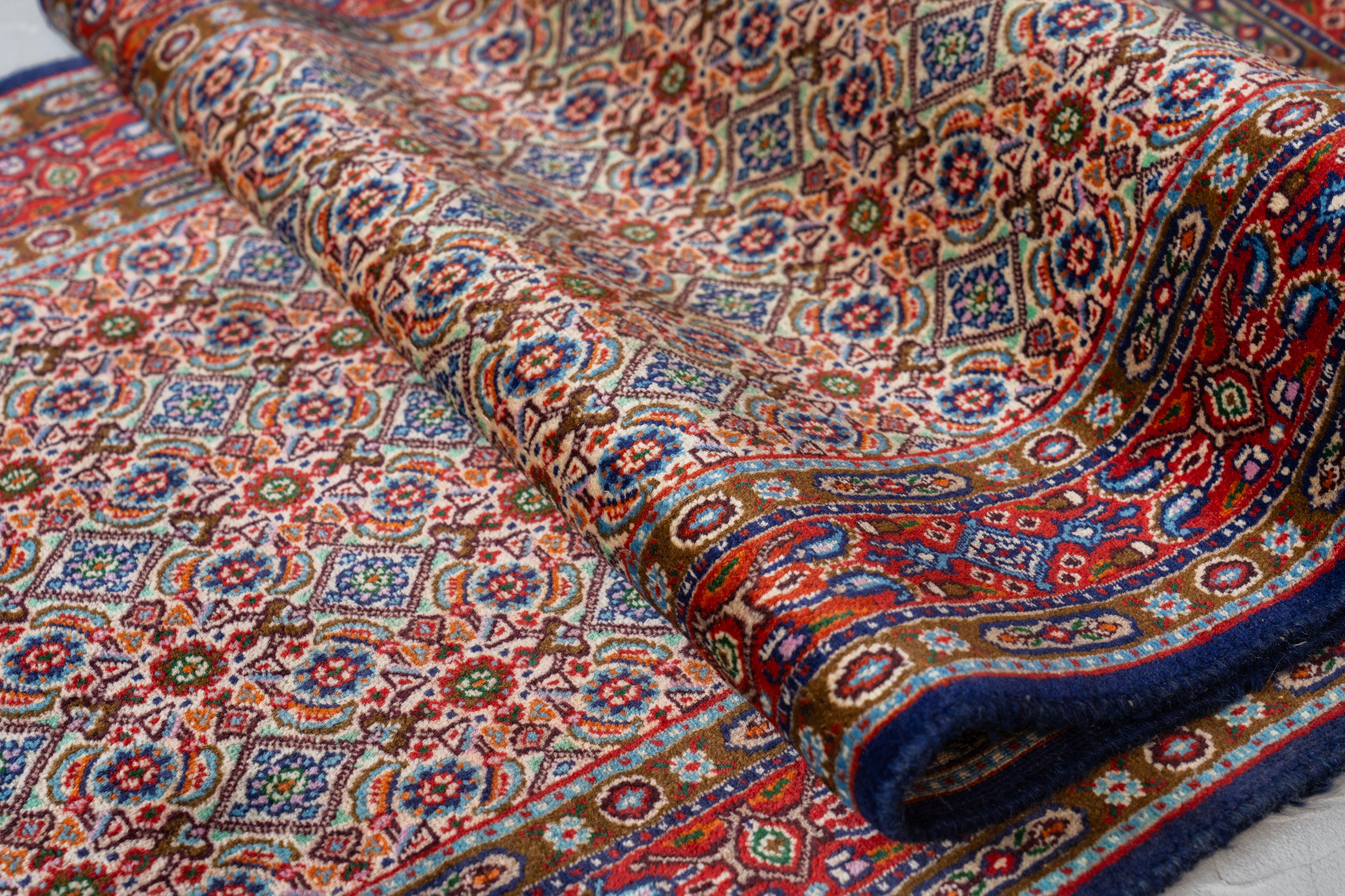 イラン産 1980年代 ペルシャ絨毯】手織り絨毯-アンティークラグ