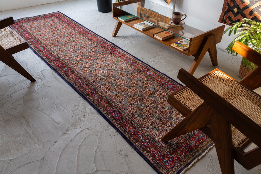 イラン産 1980年代 ペルシャ絨毯】手織り絨毯-アンティークラグ