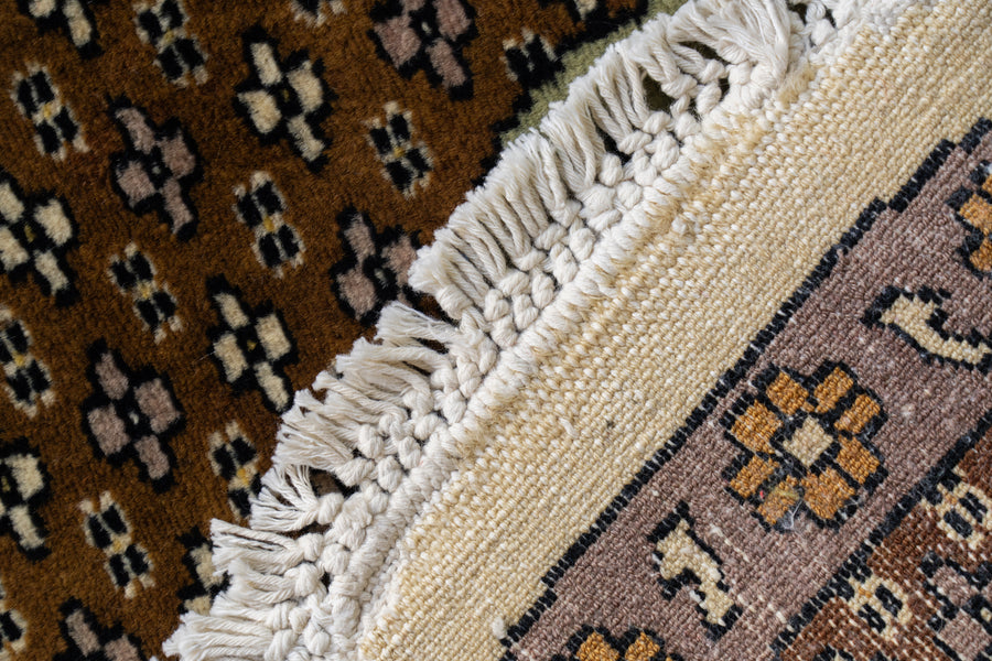 パキスタン産 1990年代 パキスタンラグ】手織り絨毯-アンティークラグ