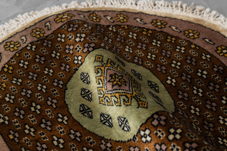 パキスタン産 1990年代 パキスタンラグ】手織り絨毯-アンティークラグ