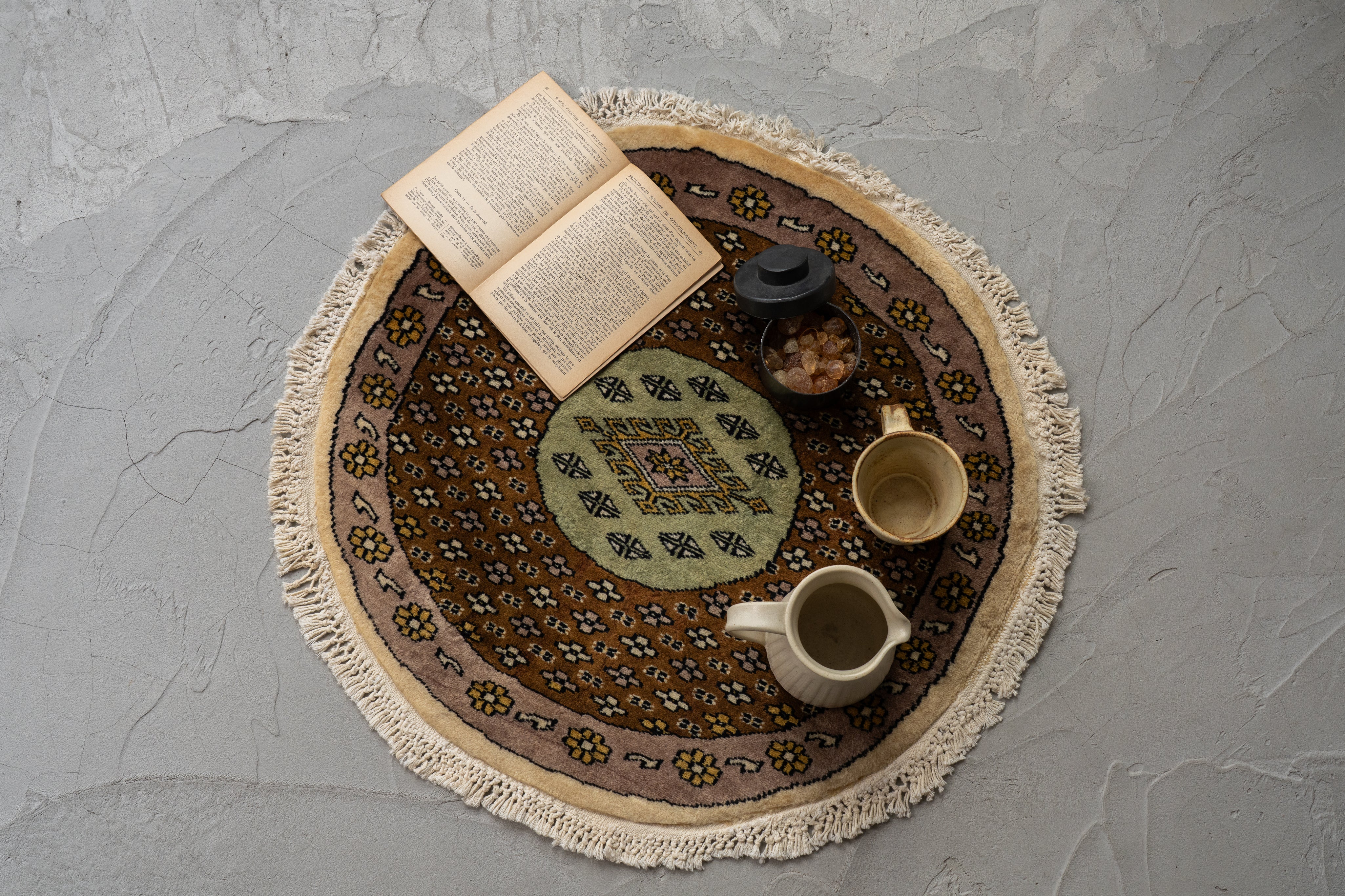 パキスタン産 1990年代 パキスタンラグ】手織り絨毯-アンティークラグ