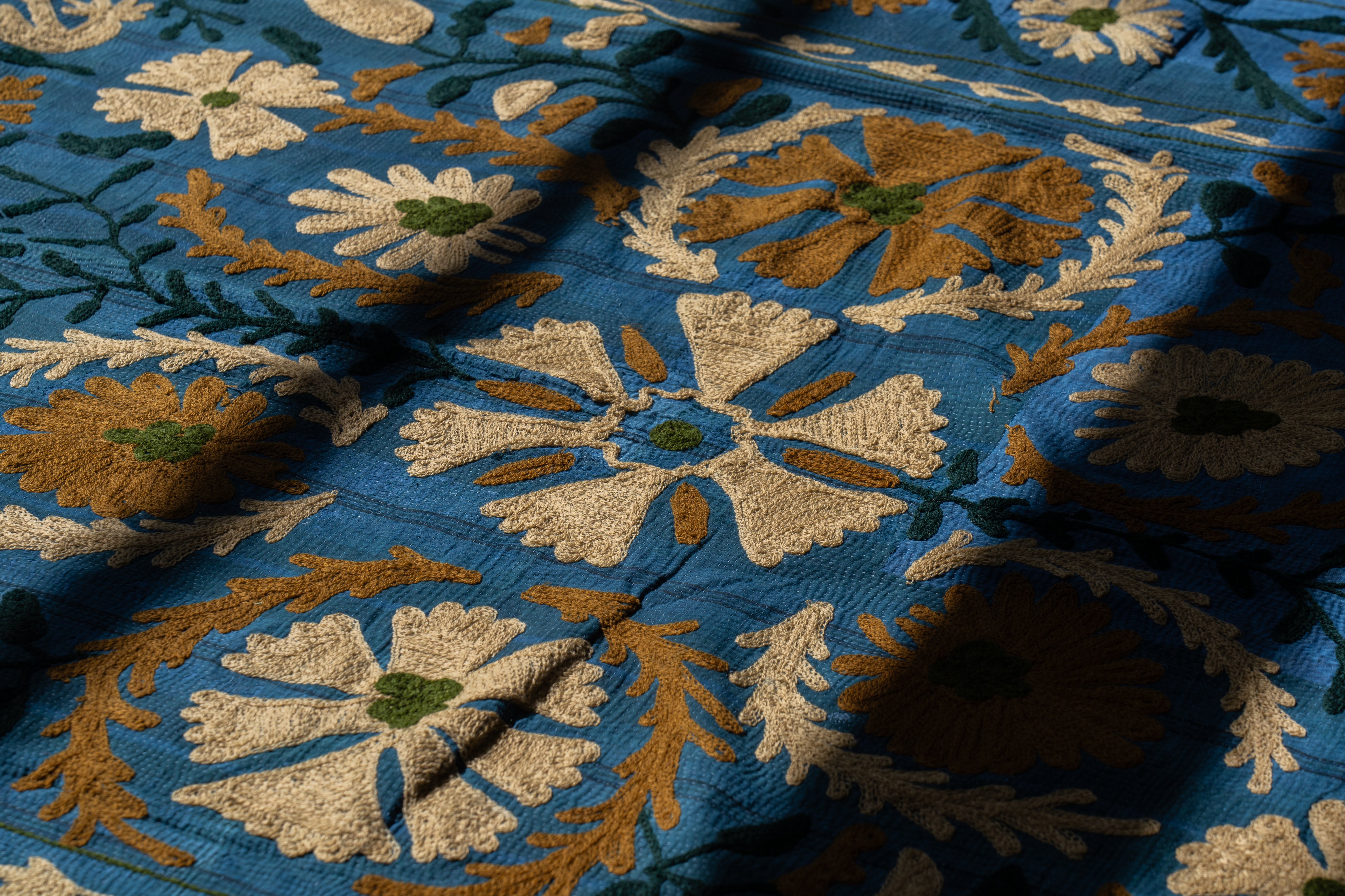 超希少　インド　カンタ刺繍サリー　BL 超希少 インド カンタ刺繍サリー BL