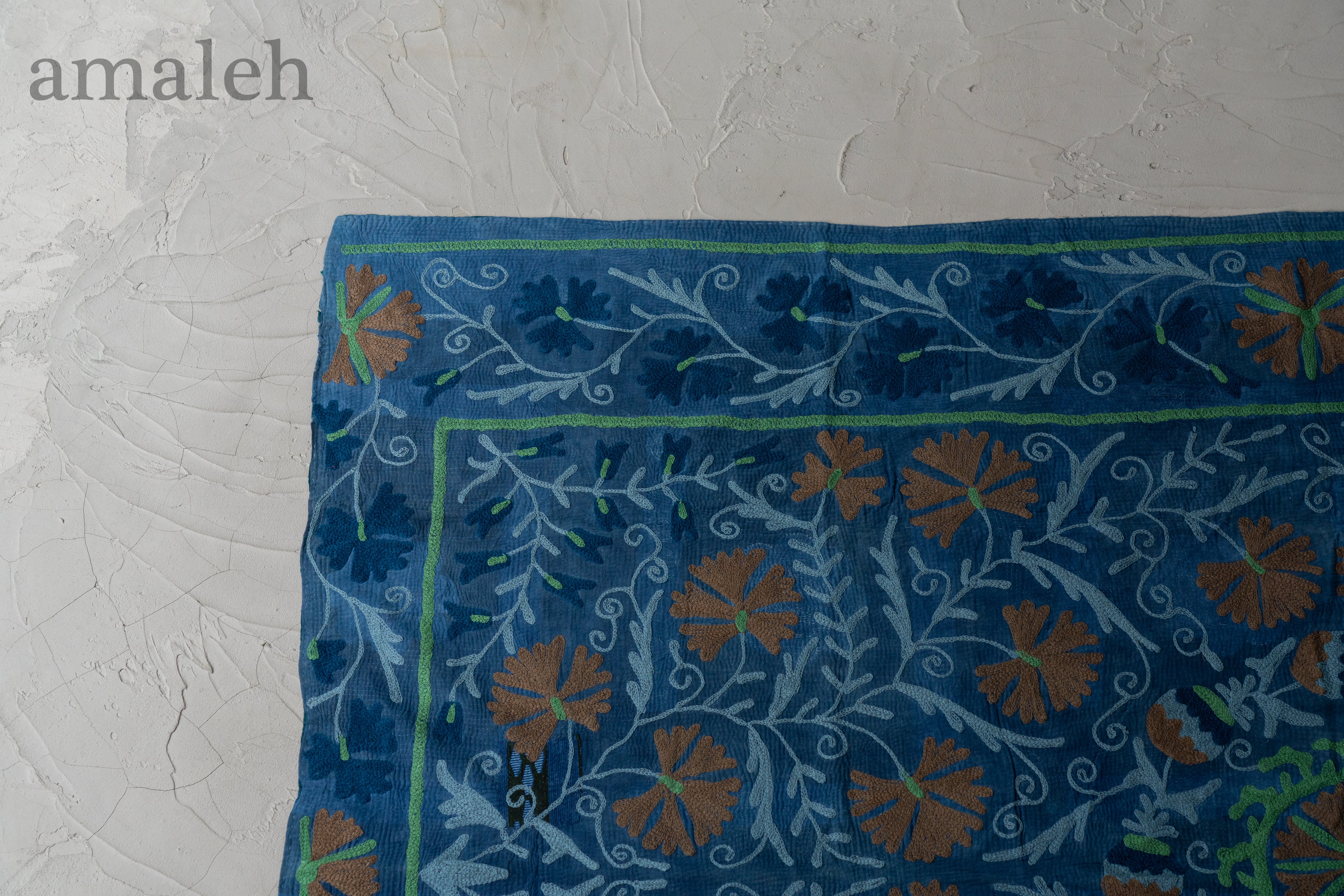 インドの手刺繍ヴィンテージカンタキルト・スザニキルト-QUILT