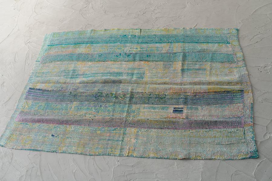 インド産　ヴィンテージ　カンタキルト　パッチワーク　手織り刺繍　手刺繍　ラリーキルト　ソファカバー　ヴィンテージ雑貨　民芸品　キルト専門店　amaleh