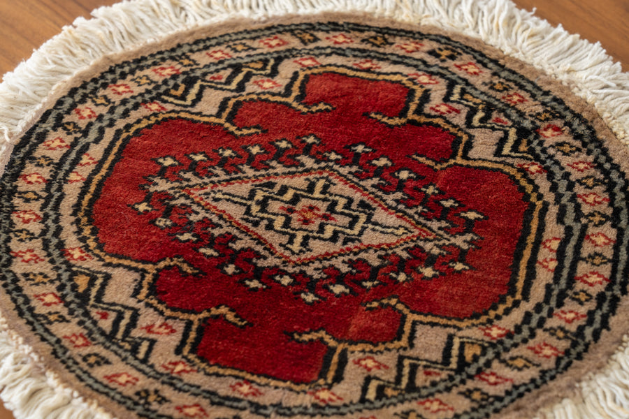 パキスタン産 1990年代 ヴィンテージミニラグ】手織り絨毯