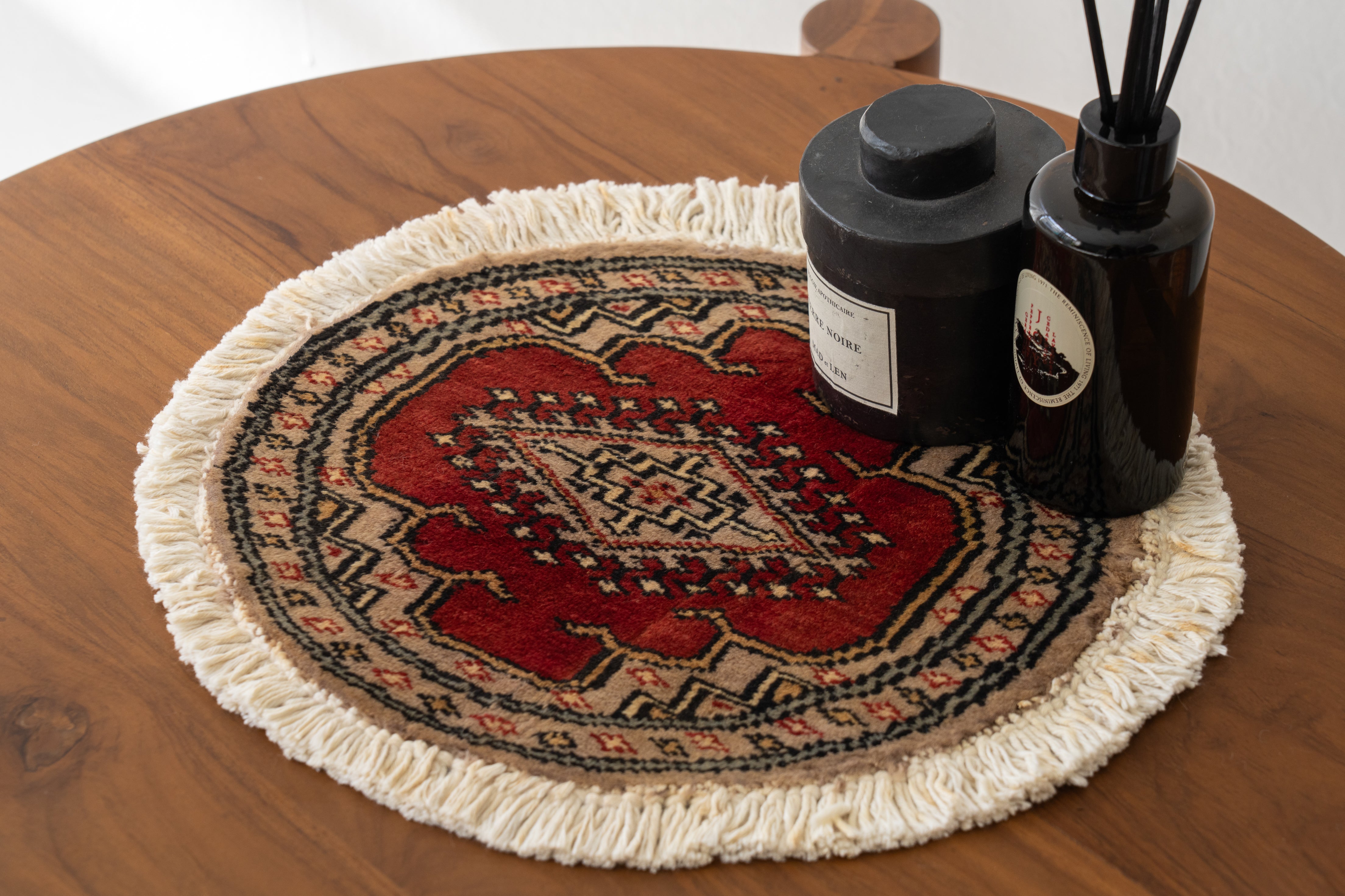 パキスタン産 1990年代 ヴィンテージミニラグ】手織り絨毯