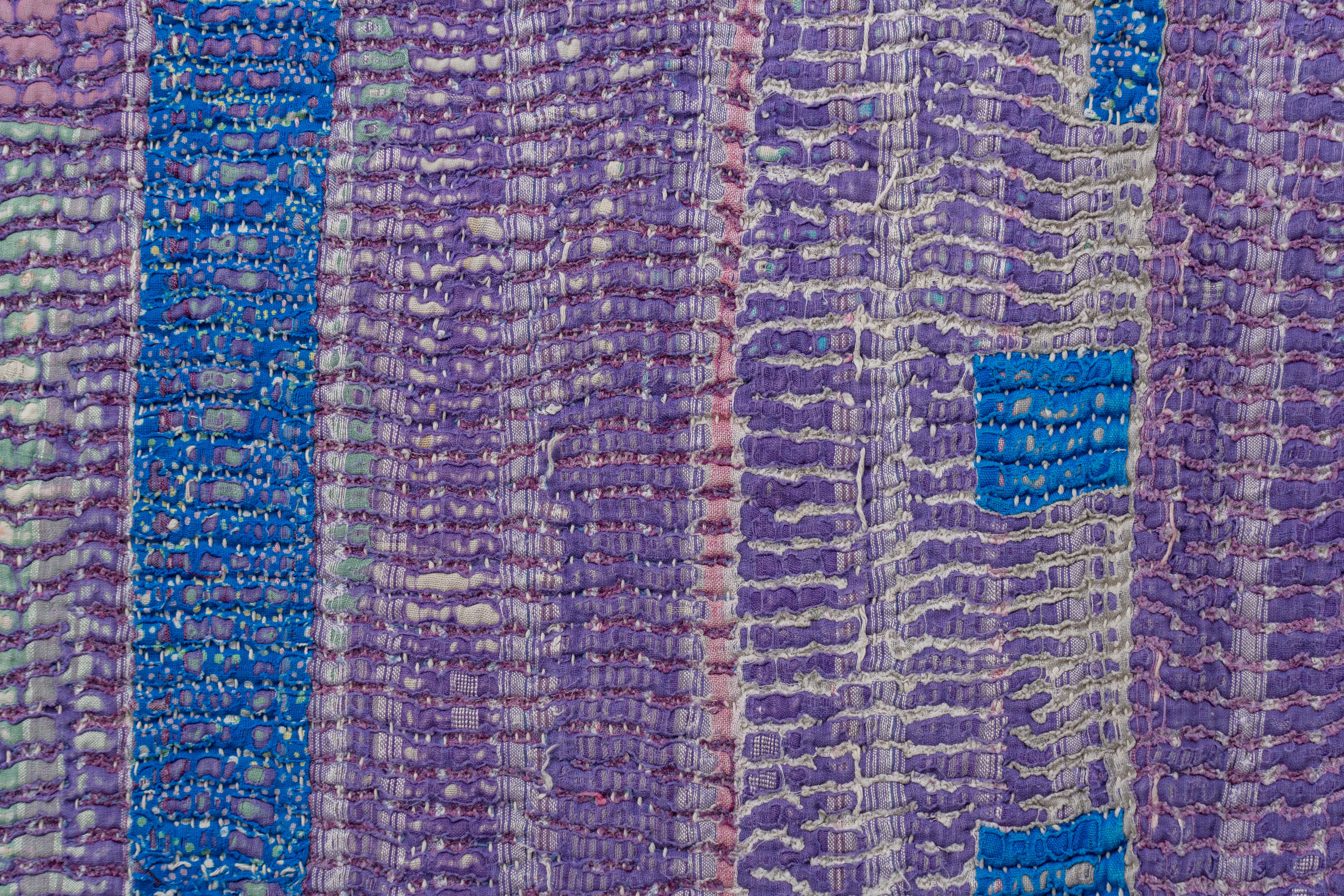 インド　ヴィンテージラリーキルト　カンタ　大判　Vintage Kantha インド ヴィンテージラリーキルト カンタ 大判 Vintage Kantha