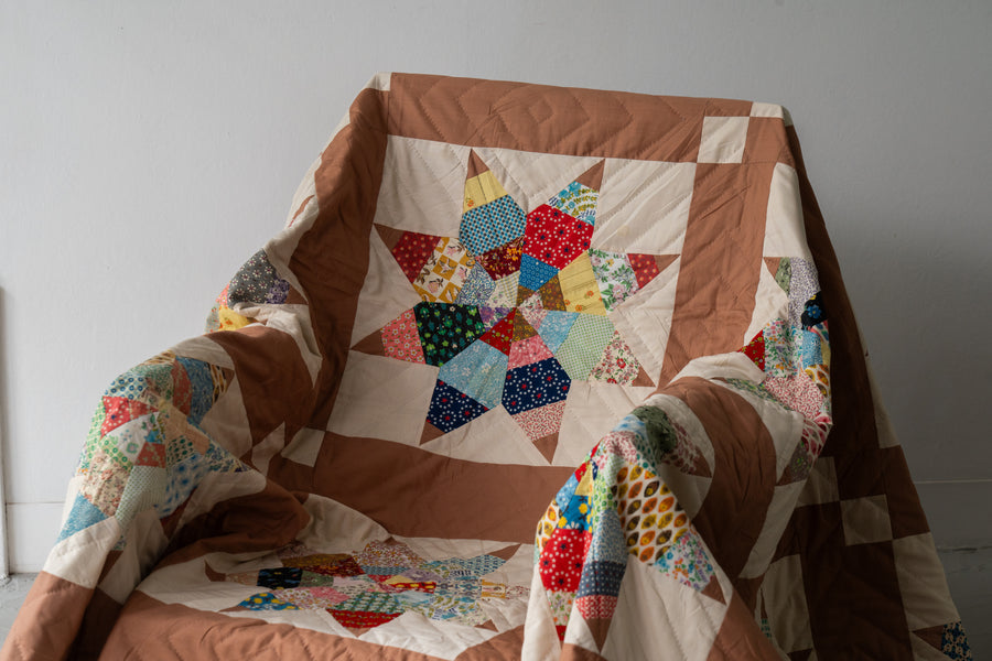 USED USA古着 大判ラグ キルティング パッチワーク vintage USED USA古着 大判ラグ キルティング パッチワーク vintage