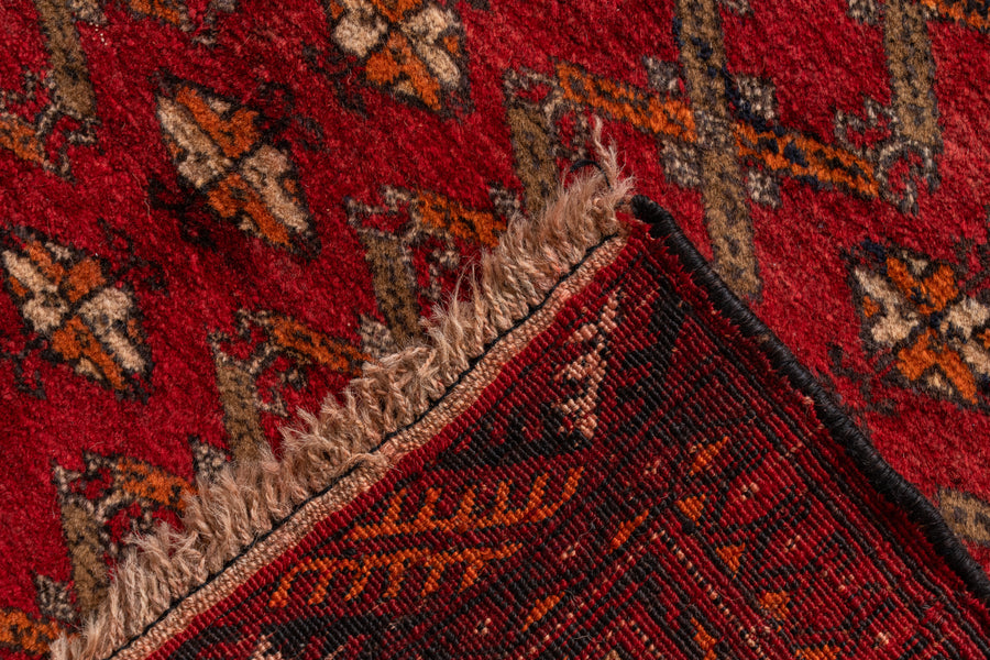 アフガニスタン産 1980年代 トルクメンラグ】手織り絨毯