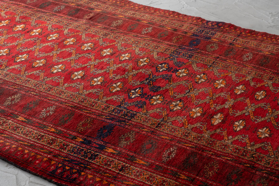 アフガニスタン産 1980年代 トルクメンラグ】手織り絨毯