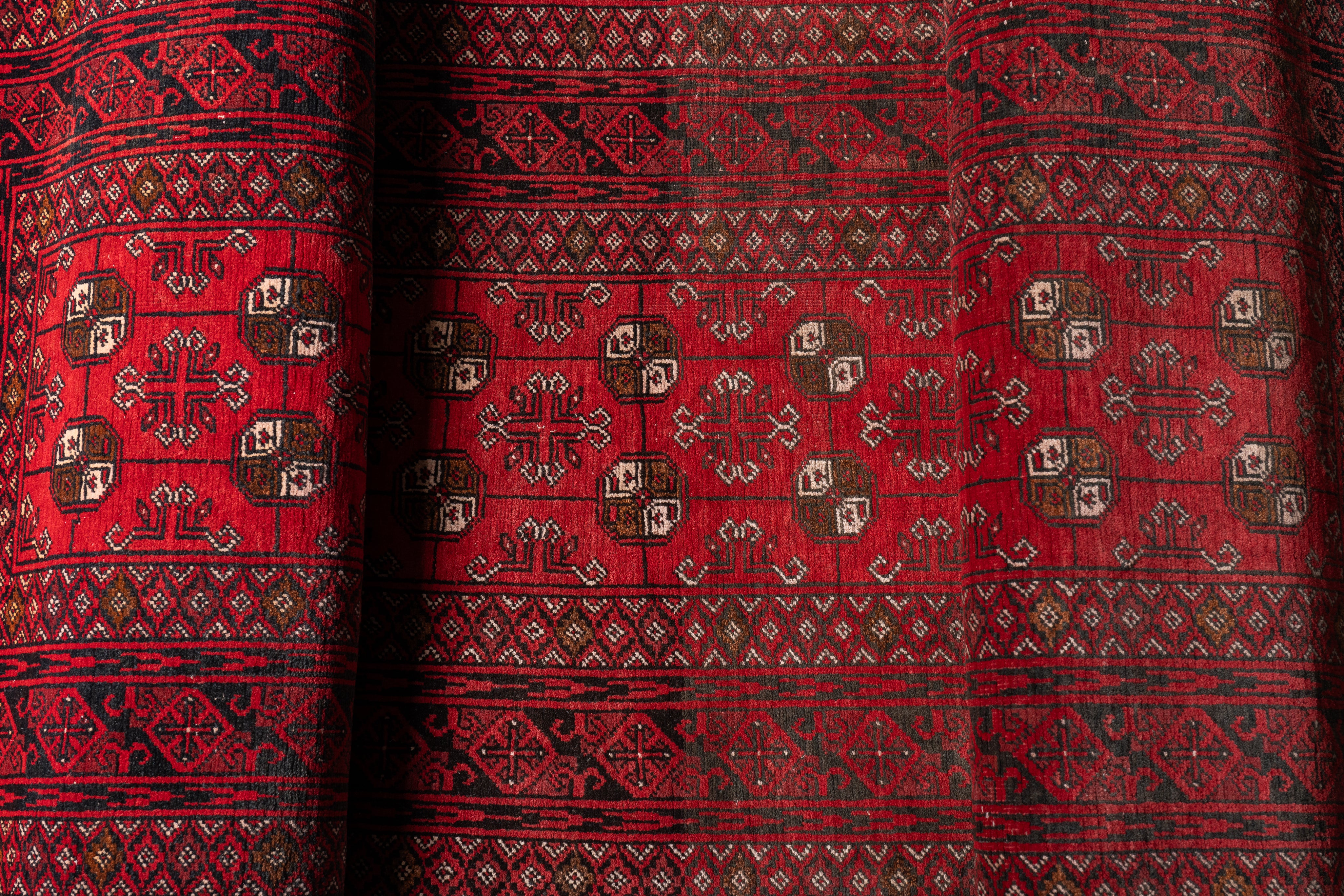 アフガニスタン産 1990年代 ヴィンテージラグ】トライバルラグ