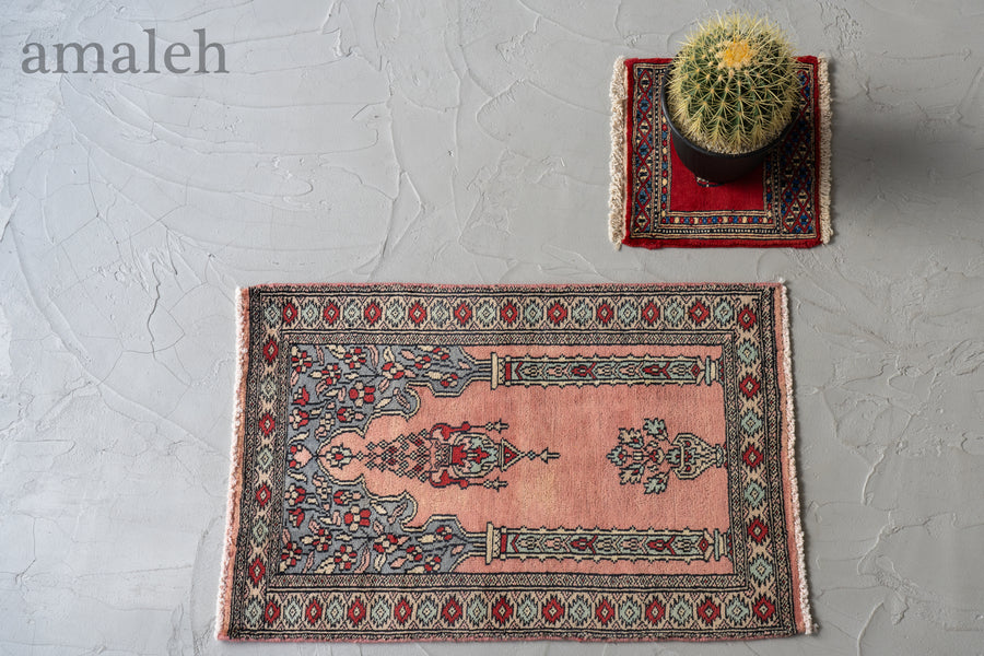 パキスタン産 1980年代 パキスタンラグ】手織り絨毯-ヴィンテージラグ