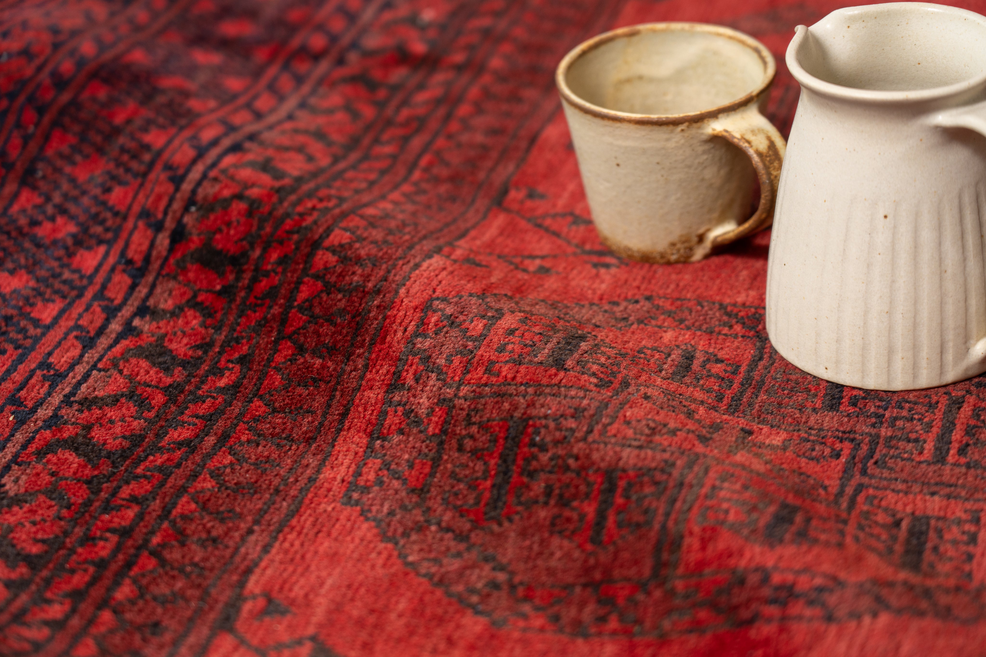 アフガニスタン産 1980年代 トルクメンラグ】トライバルラグ