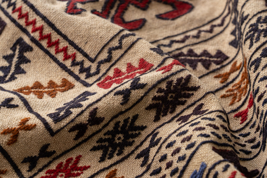 アフガニスタン産　ヴィンテージラグ　ヴィンテージキリム　バルーチ族　バルーチラグ　シンプルで敷きやすいラグ　フローリングに似合うキリム　手織り絨毯　ヴィンテージラグ専門店amaleh　通販