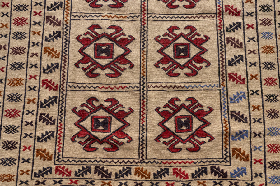 アフガニスタン産　ヴィンテージラグ　ヴィンテージキリム　バルーチ族　バルーチラグ　シンプルで敷きやすいラグ　フローリングに似合うキリム　手織り絨毯　ヴィンテージラグ専門店amaleh　通販