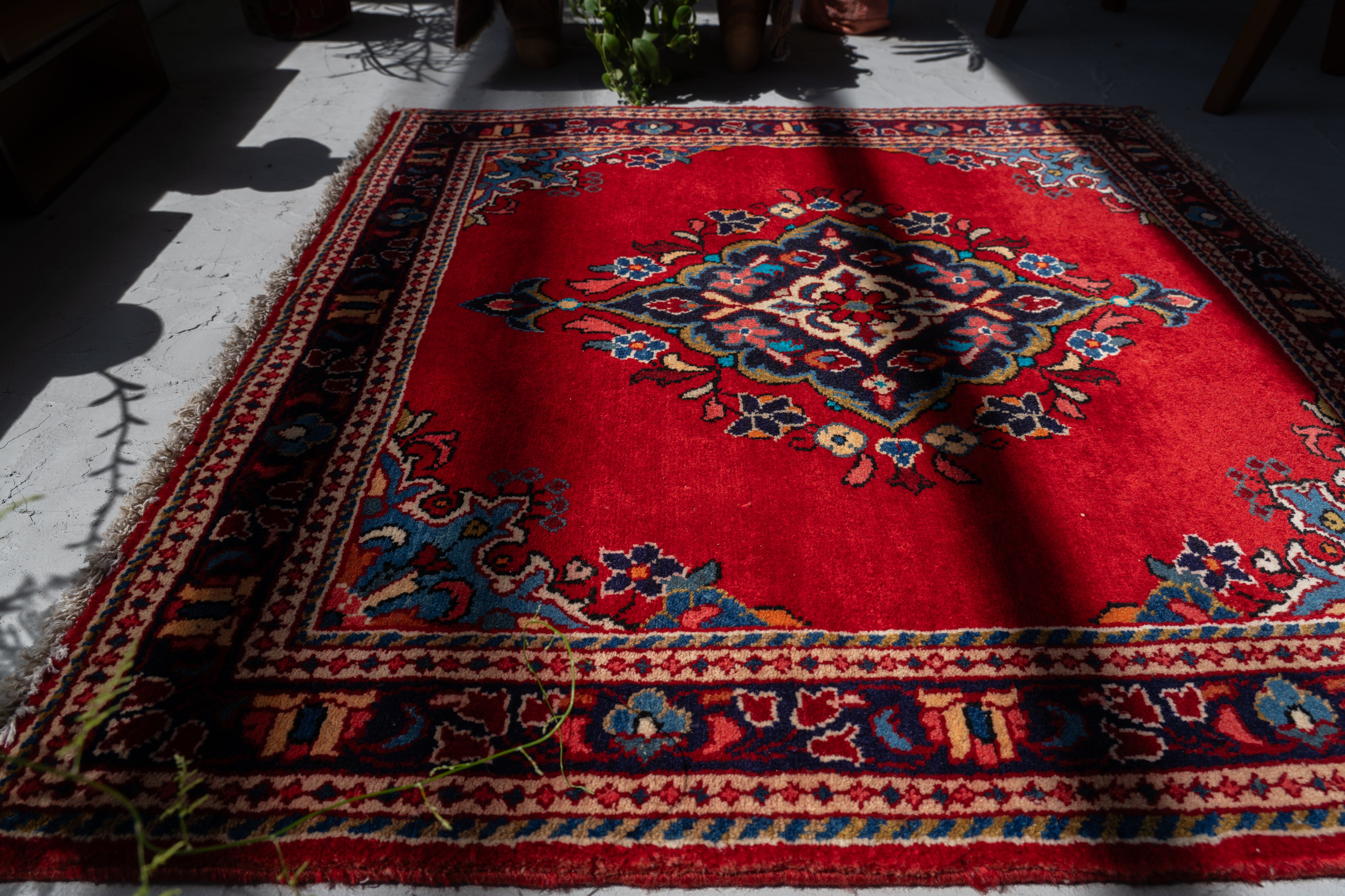 イラン産 1990年代 ヴィンテージラグ】ペルシャ絨毯 -ヴィンテージラグ