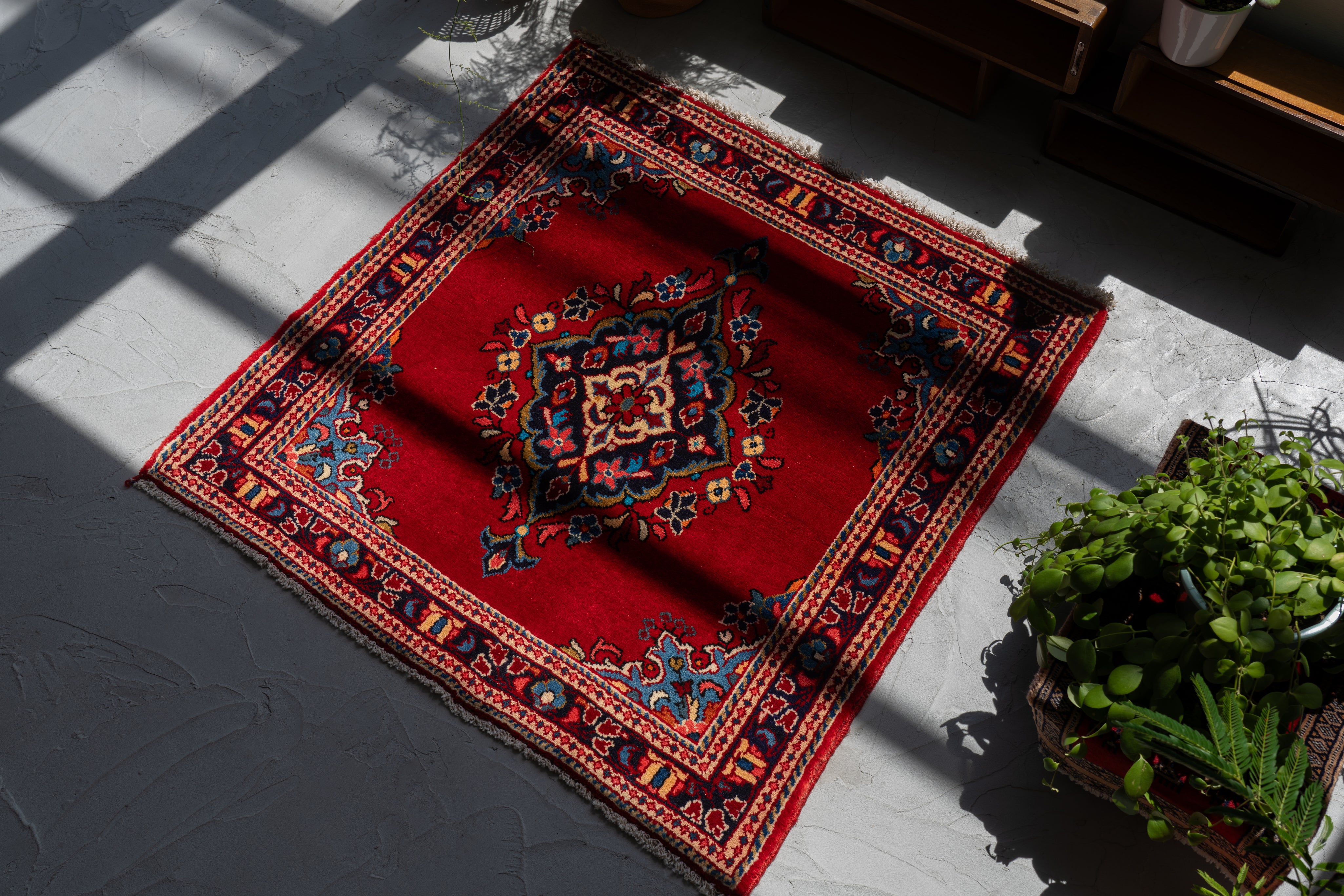 イラン産 1990年代 ヴィンテージラグ】ペルシャ絨毯 -ヴィンテージラグ