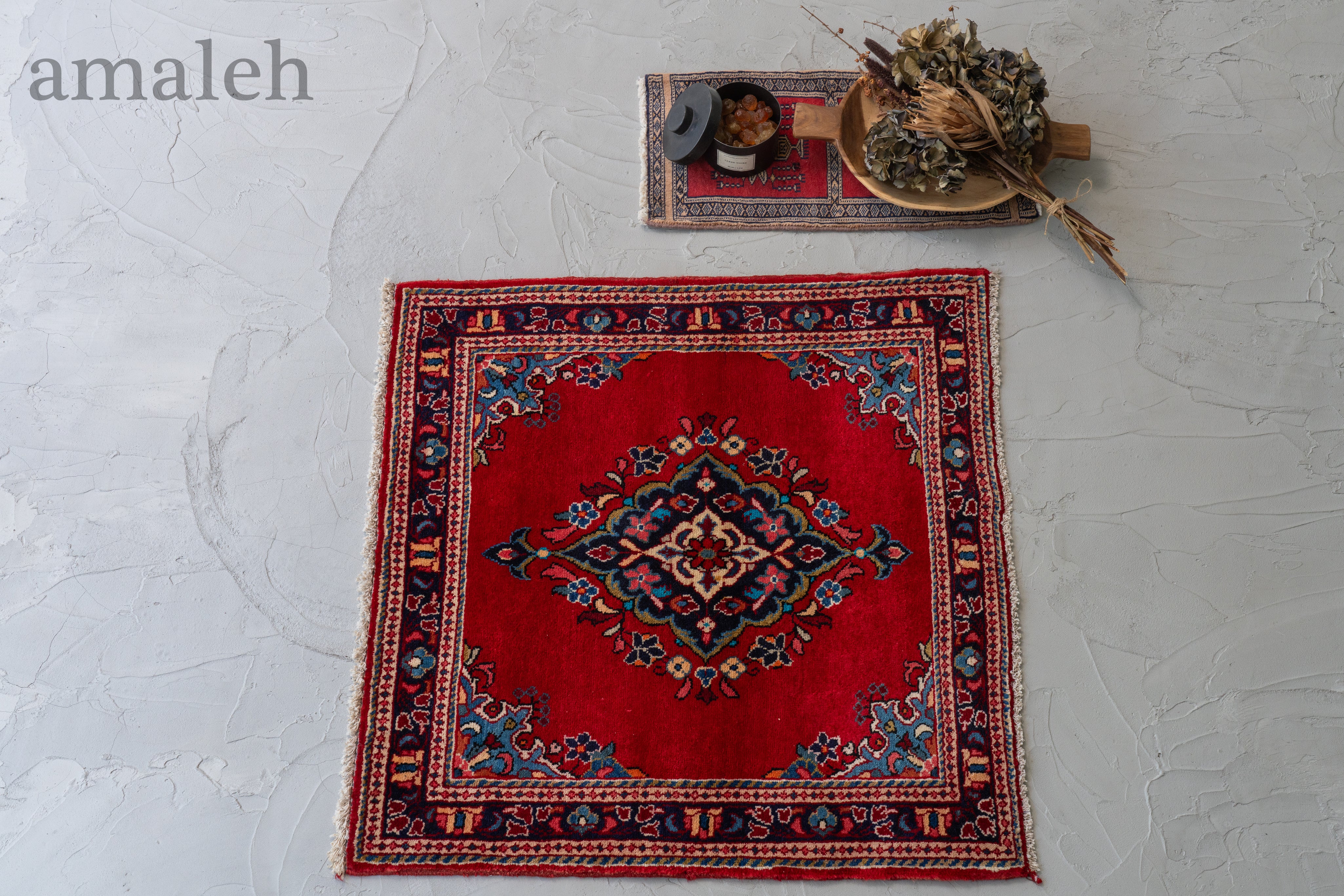 4kg 夕焼け色のペルシャラグ ビンテージラグ マシュハド産 4kg 夕焼け