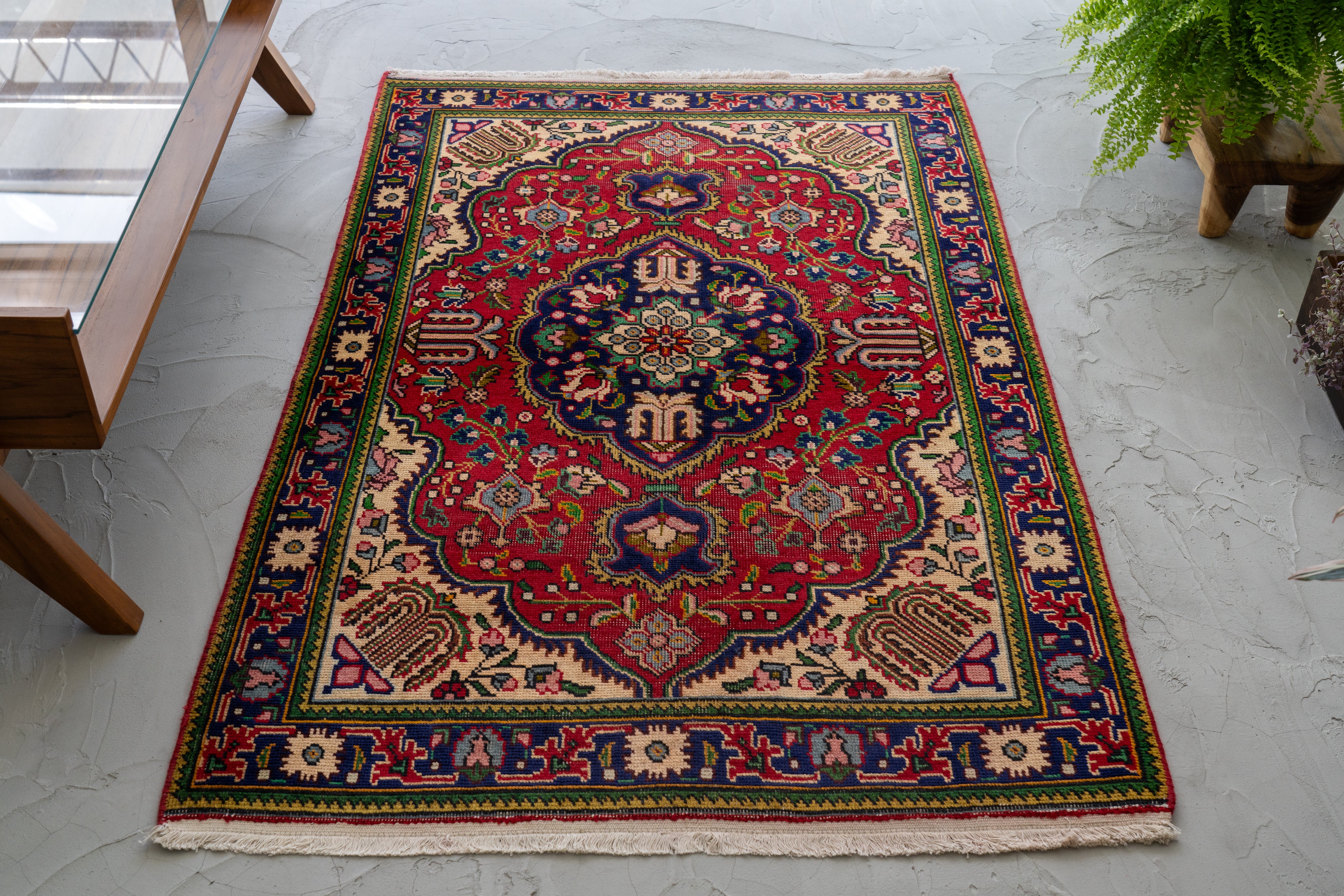 イラン産 1980年代 ヴィンテージラグ】ペルシャ絨毯-ヴィンテージラグ