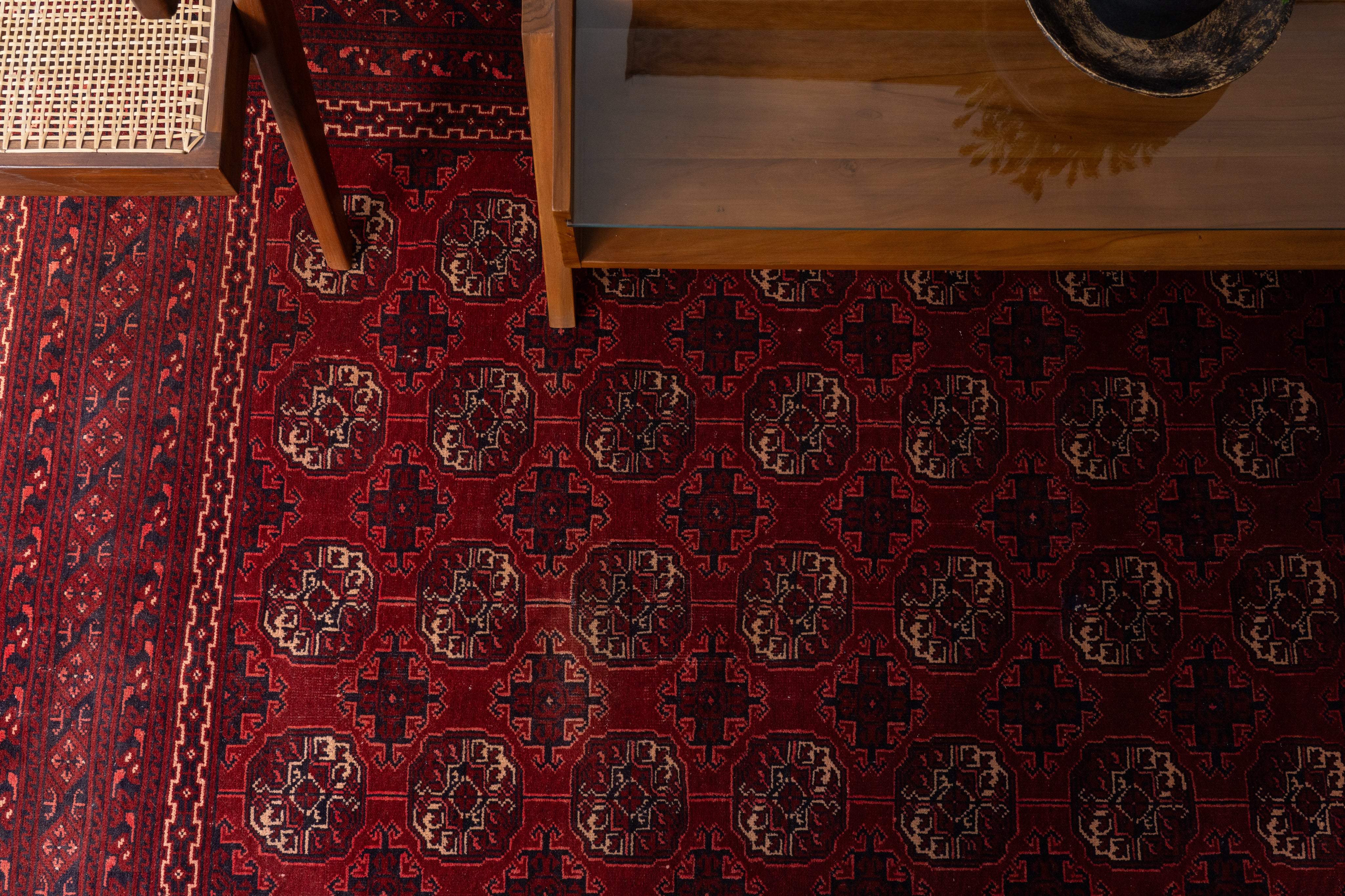 アフガニスタン産 1980年代 トルクメンラグ】トライバルラグ