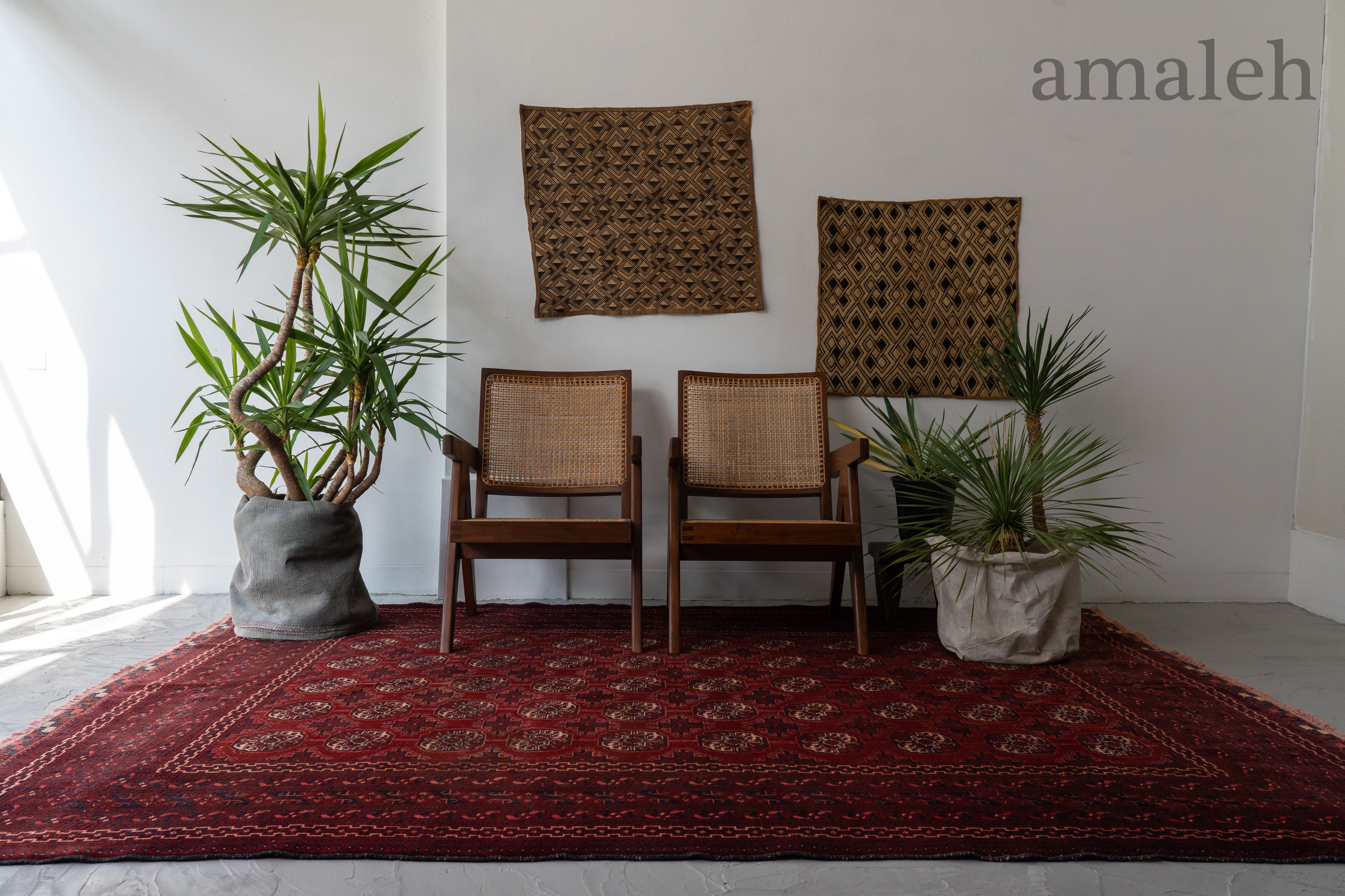 アフガニスタン産 1980年代 トルクメンラグ】トライバルラグ