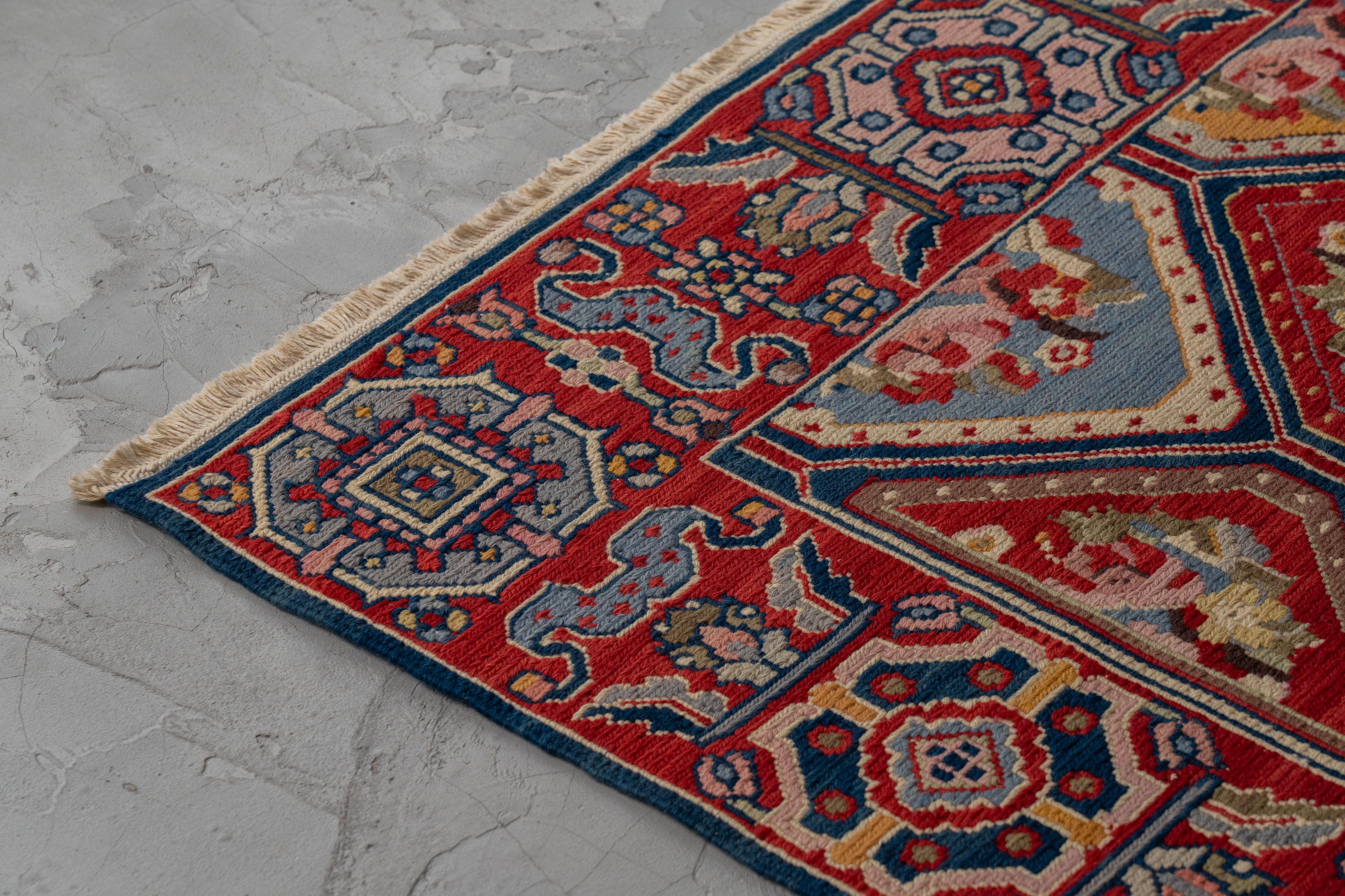 クリーニング済み！ビンテージラグ ヴィンテージシルク中国段通 120段 ラグ プロクリーニング済み - メルカリ