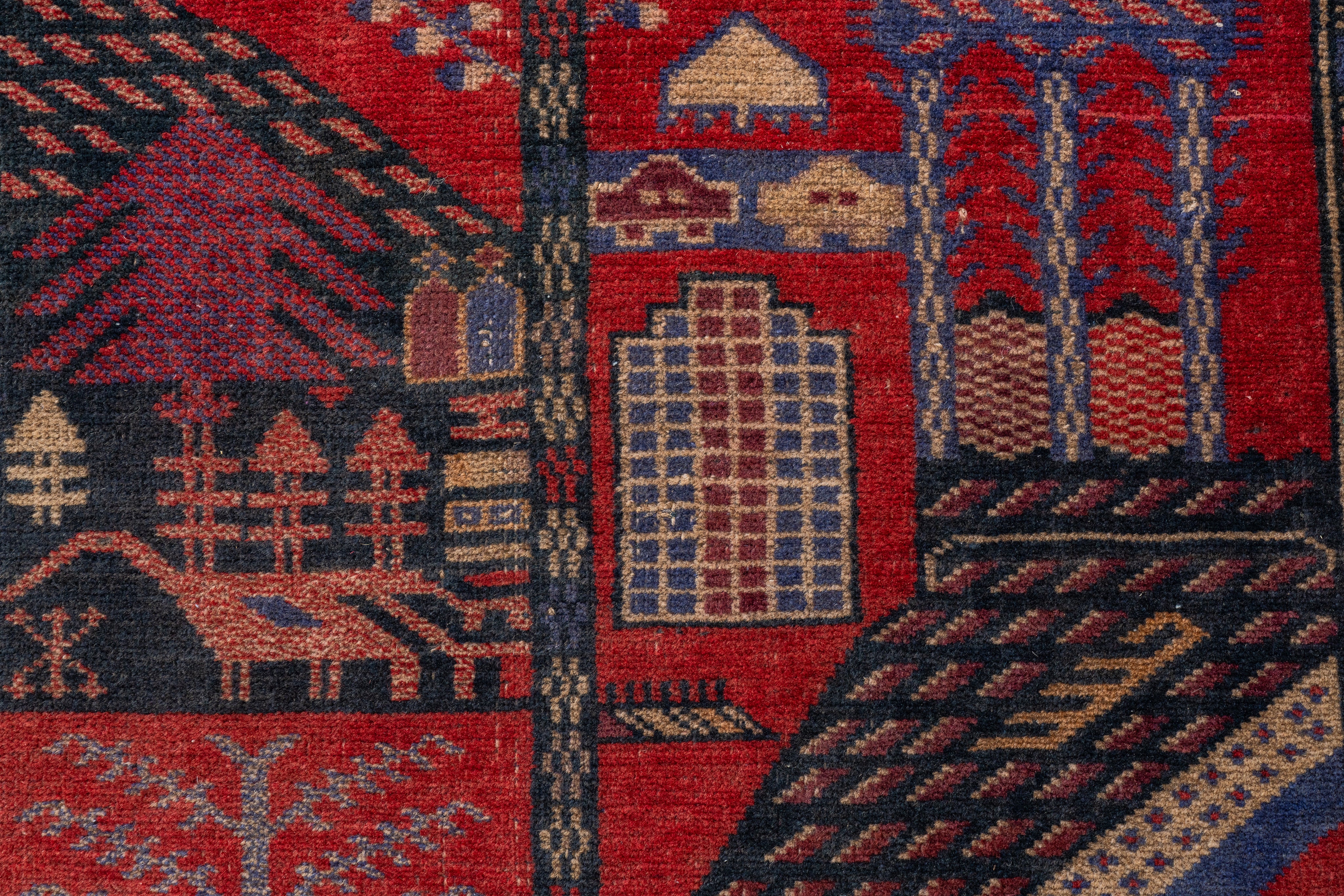 アフガニスタン産 1990年代 手織り絨毯】トライバルラグ-ヴィンテージ