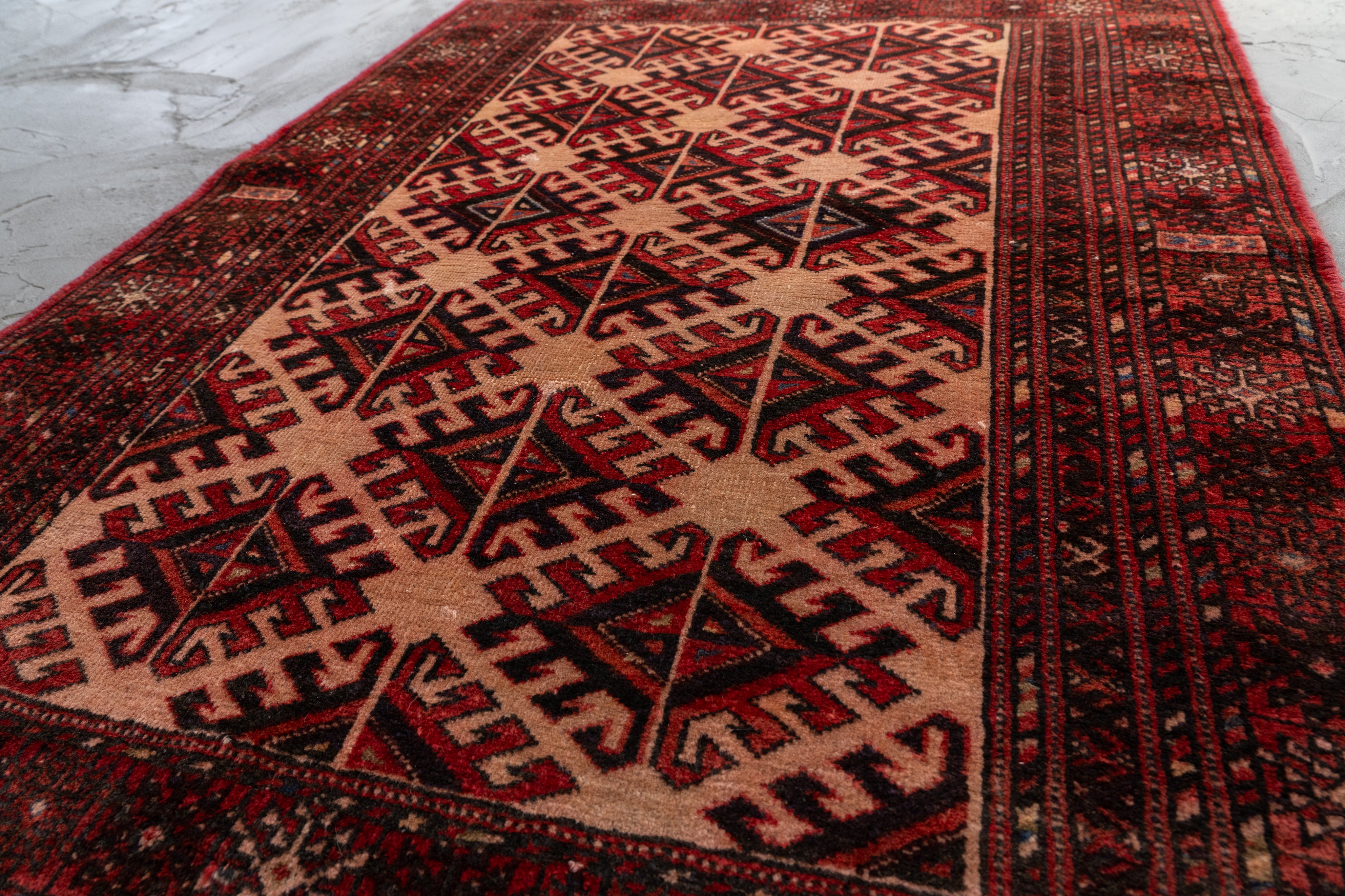 アフガニスタン産 1980年代 バルーチラグ】トライバルラグ